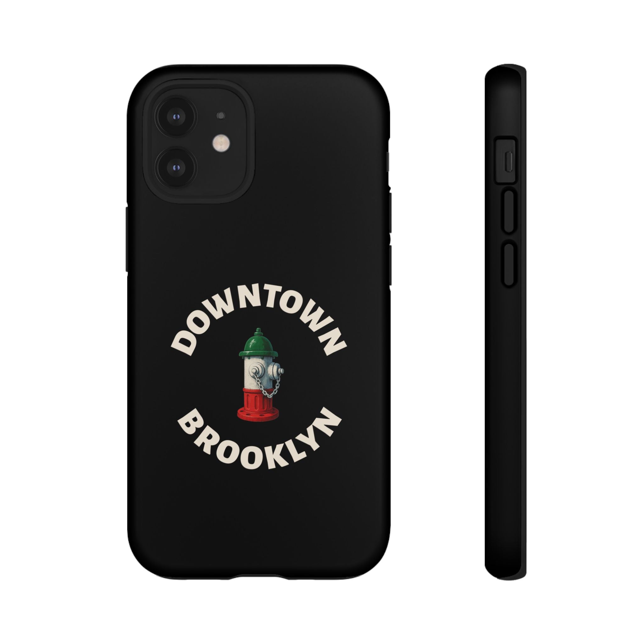 Downtown Brooklyn Black Phone Case, Tough Cases for iPhone, Gift for Italians, Stylish Phone Cover, Unique Phone Accessory