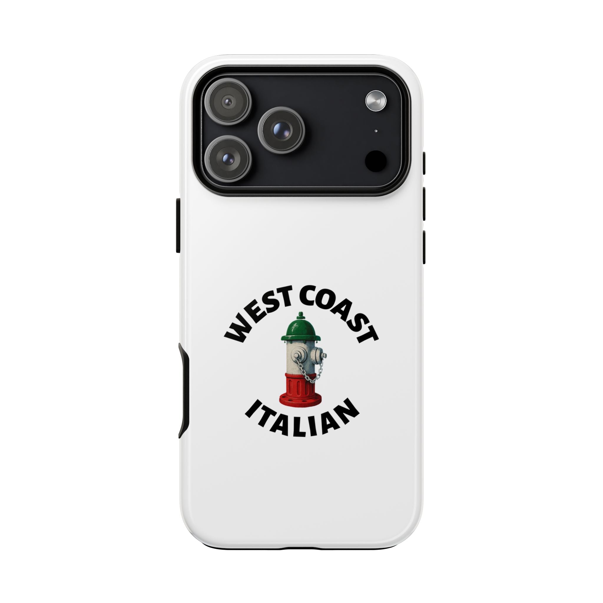 West Coast Italian White Phone Case, Urban Style Phone Cover, Tough Smartphone Case, Gift for Italian Heritage, Fun Streetwear Accessories