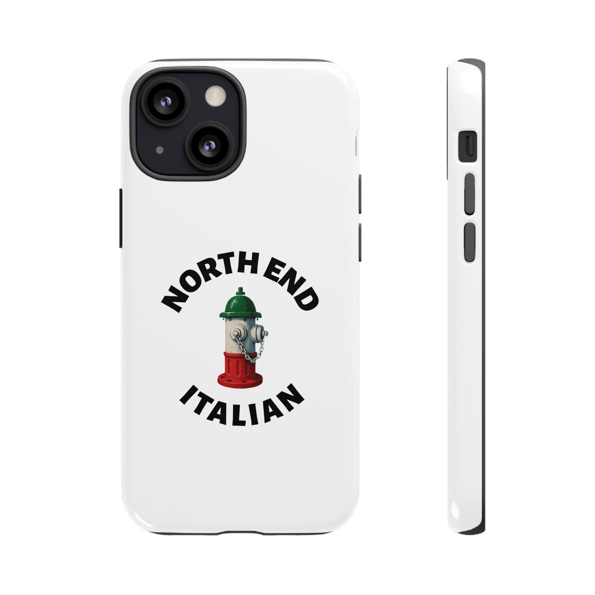 North End Italian White Phone Case, Urban Style Phone Cover, Tough Smartphone Case, Gift for Italian Heritage, Fun Streetwear Accessories