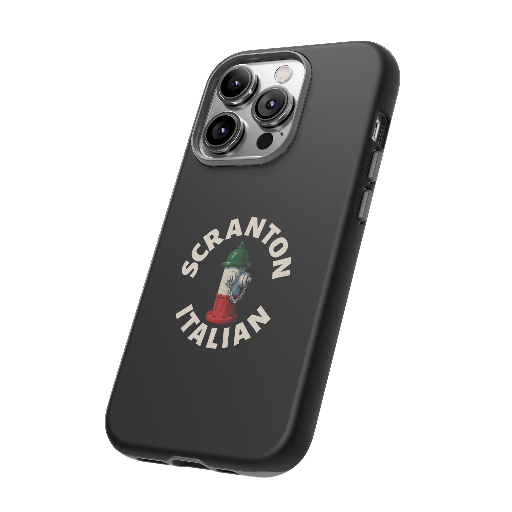 Scranton Italian Black Phone Case, Tough Cases for iPhone, Gift for Italians, Stylish Phone Cover, Unique Phone Accessory