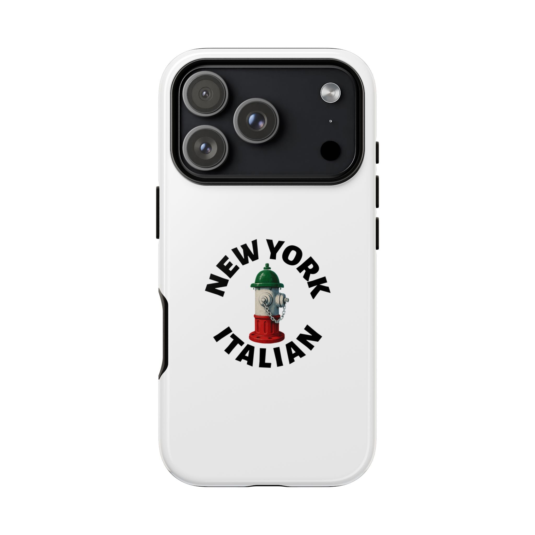 New York Italian White Phone Case, Urban Style Phone Cover, Tough Smartphone Case, Gift for Italian Heritage, Fun Streetwear Accessories