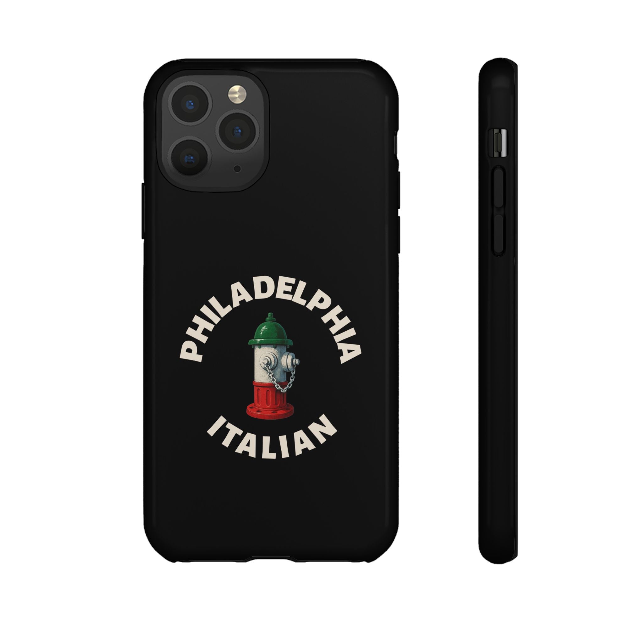 Philadelphia Italian Black Phone Case, Tough Cases for iPhone, Gift for Italians, Stylish Phone Cover, Unique Phone Accessory