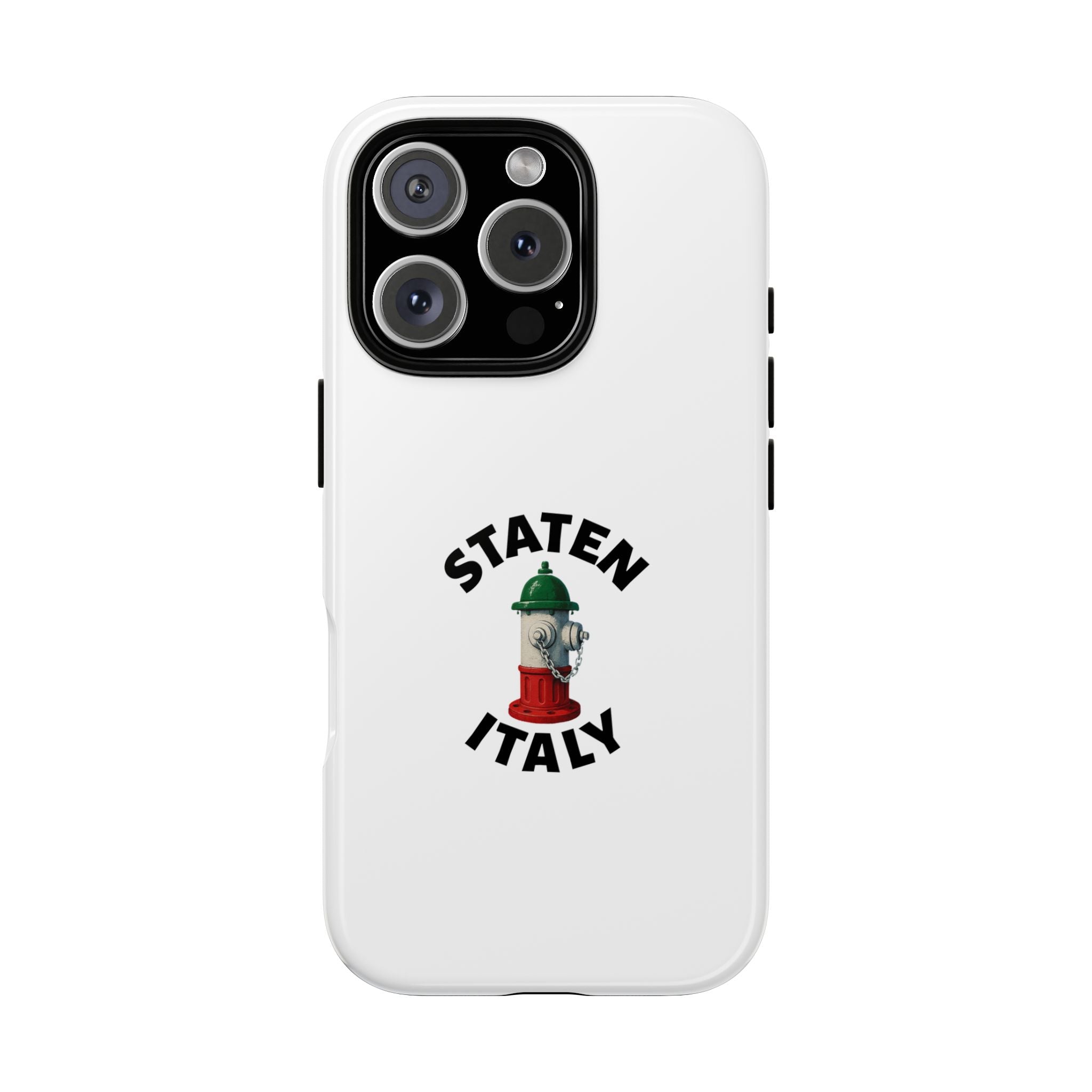 Staten Italy White Phone Case, Urban Style Phone Cover, Tough Smartphone Case, Gift for Italian Heritage, Fun Streetwear Accessories