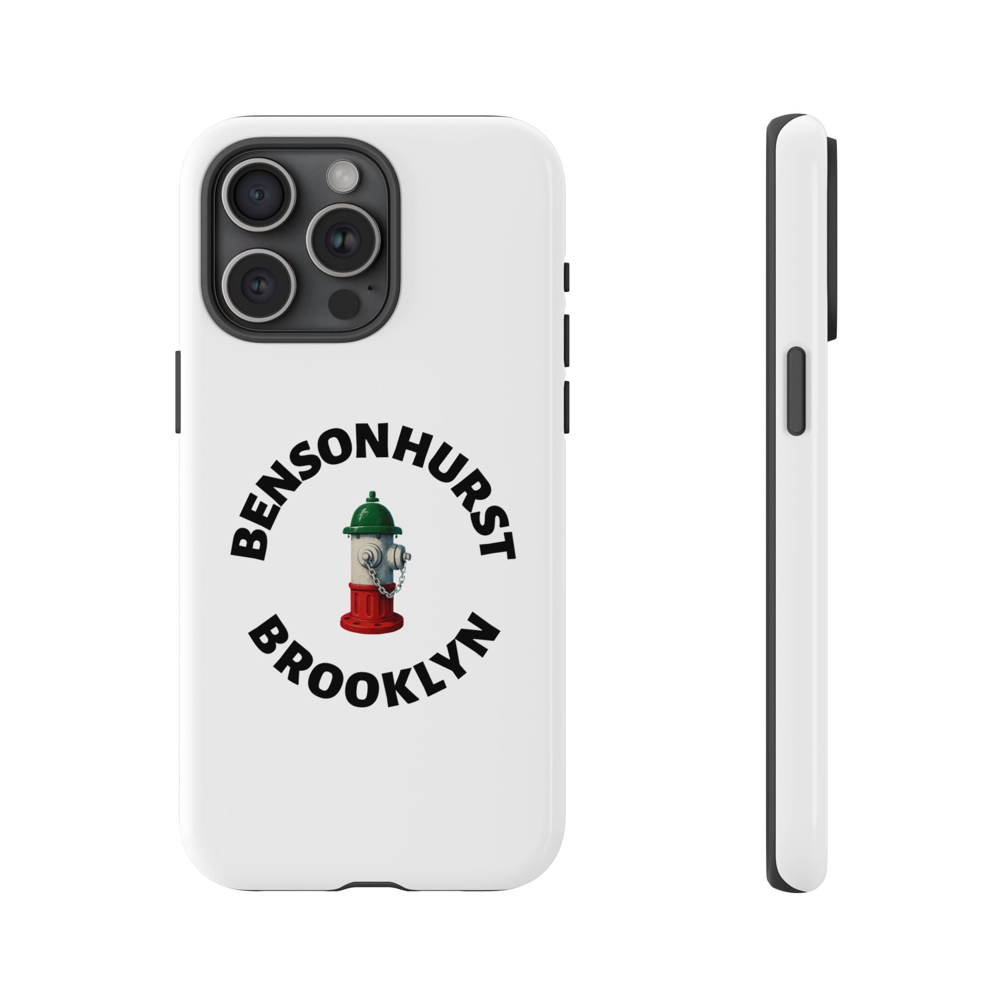 Bensonhurst Brooklyn White Phone Case, Urban Style Phone Cover, Tough Smartphone Case, Gift for Italian Heritage, Fun Streetwear Accessories