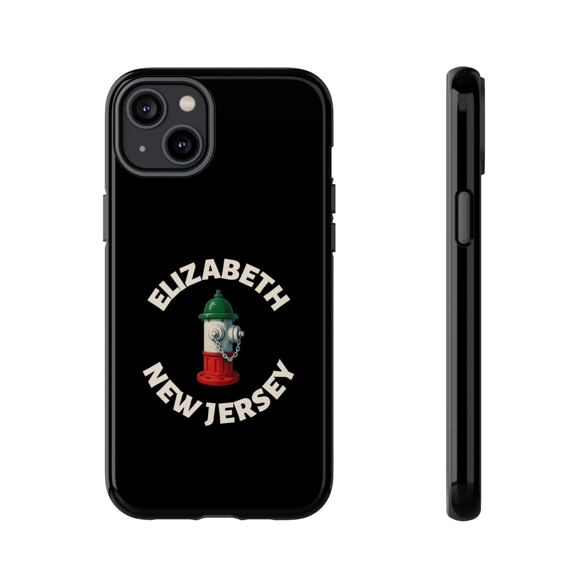 Elizabeth New Jersey Black Phone Case, Tough Cases for iPhone, Gift for Italians, Stylish Phone Cover, Unique Phone Accessory