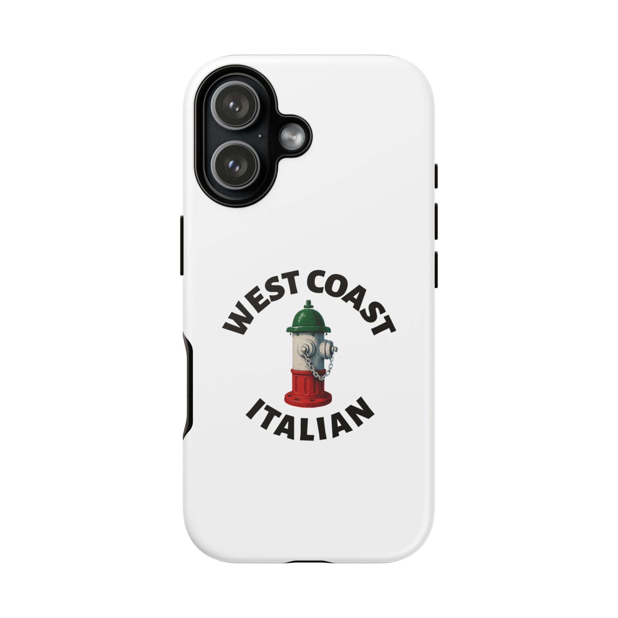 West Coast Italian White Phone Case, Urban Style Phone Cover, Tough Smartphone Case, Gift for Italian Heritage, Fun Streetwear Accessories