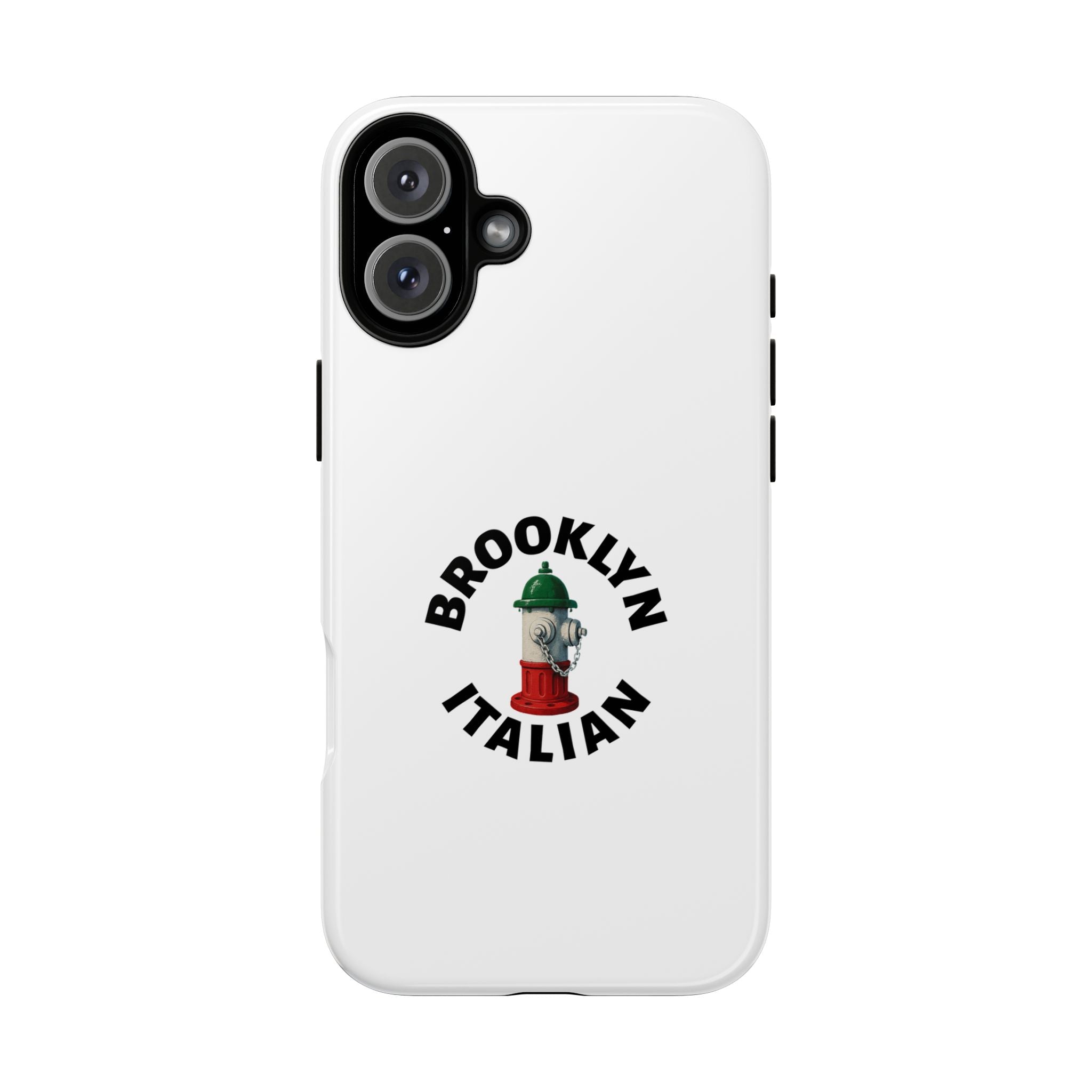 Brooklyn Italian White Phone Case, Urban Style Phone Cover, Tough Smartphone Case, Gift for Italian Heritage, Fun Streetwear Accessories