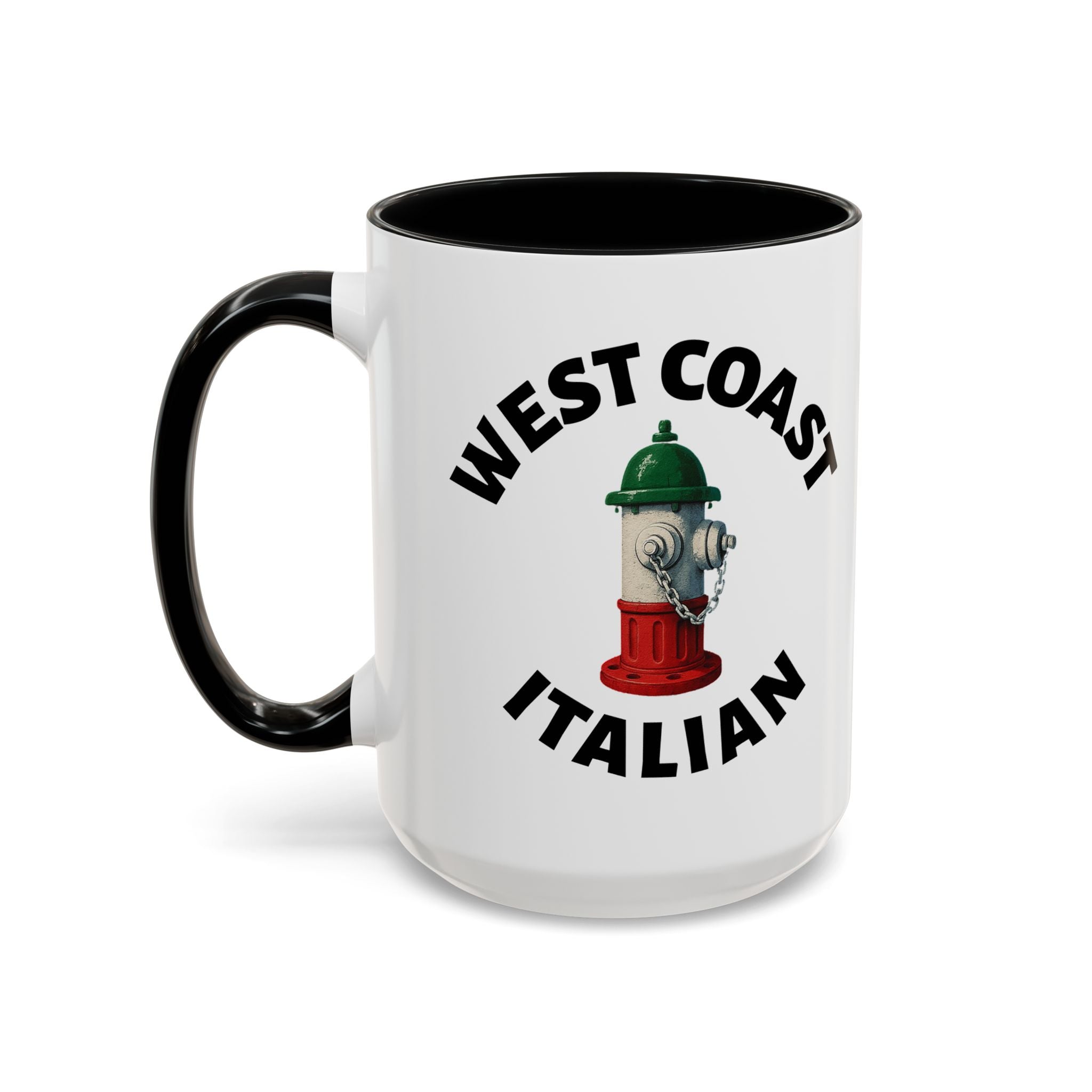 West Coast Coffee Mug with Fire Hydrant Design, Unique Gift for Italians, Fun Kitchen Decor
