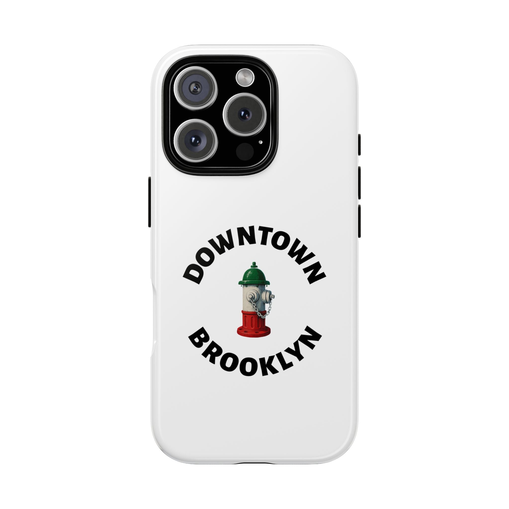 Downtown Brooklyn White Phone Case, Urban Style Phone Cover, Tough Smartphone Case, Gift for Italian Heritage, Fun Streetwear Accessories