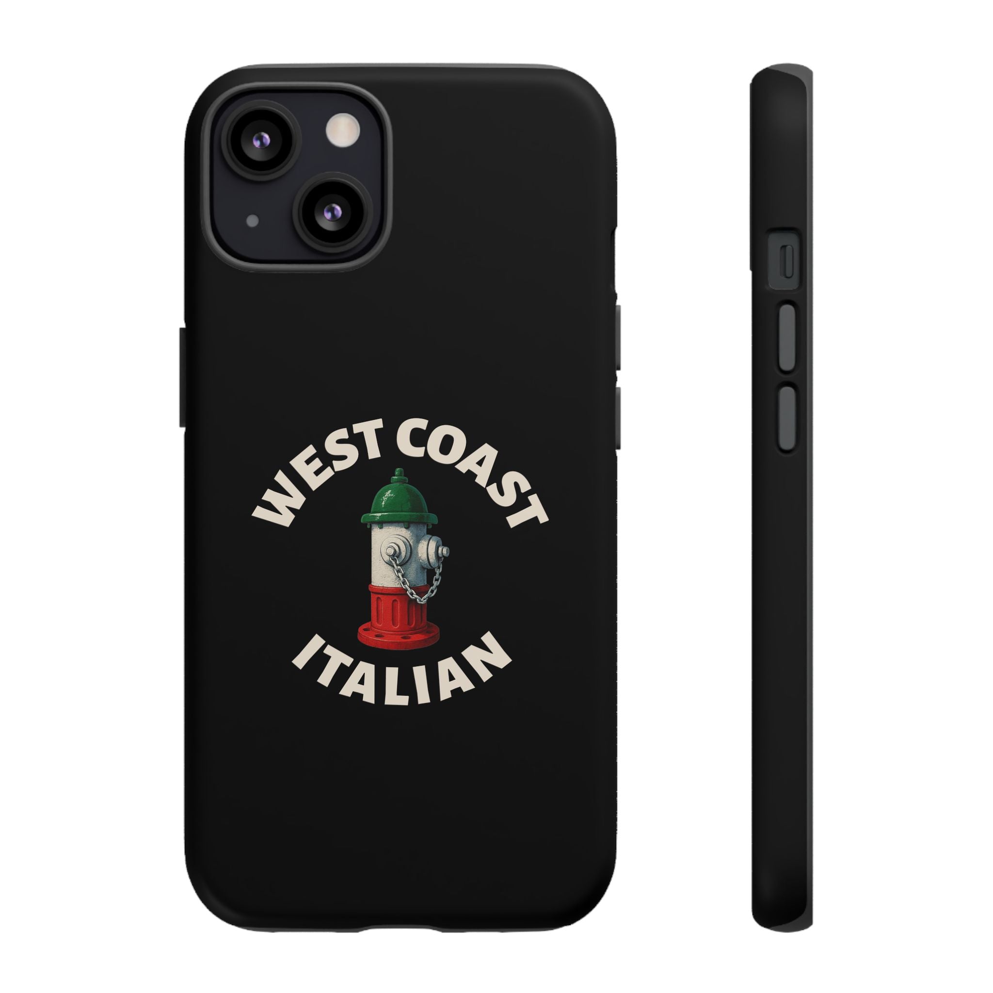West Coast Italian Black Phone Case, Tough Cases for iPhone, Gift for Italians, Stylish Phone Cover, Unique Phone Accessory