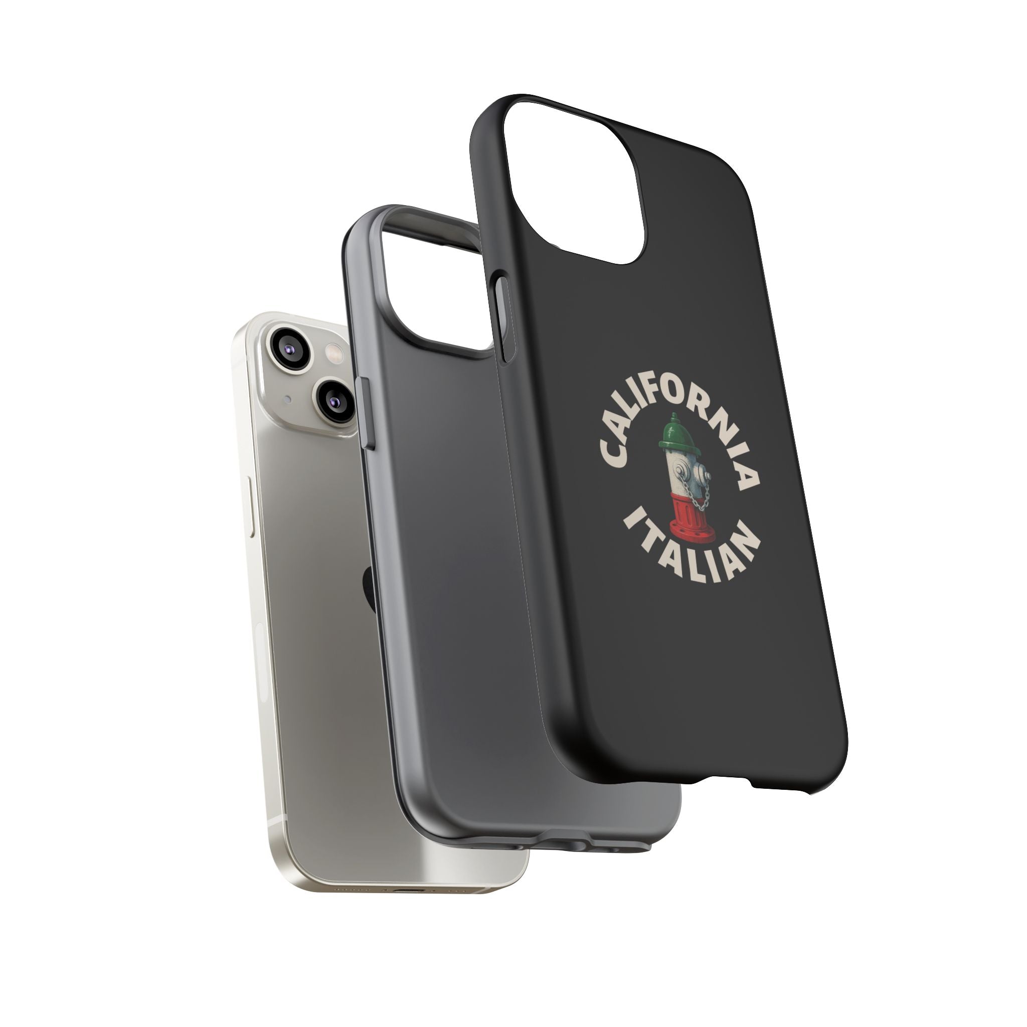 California Italian Black Phone Case, Tough Cases for iPhone, Gift for Italians, Stylish Phone Cover, Unique Phone Accessory