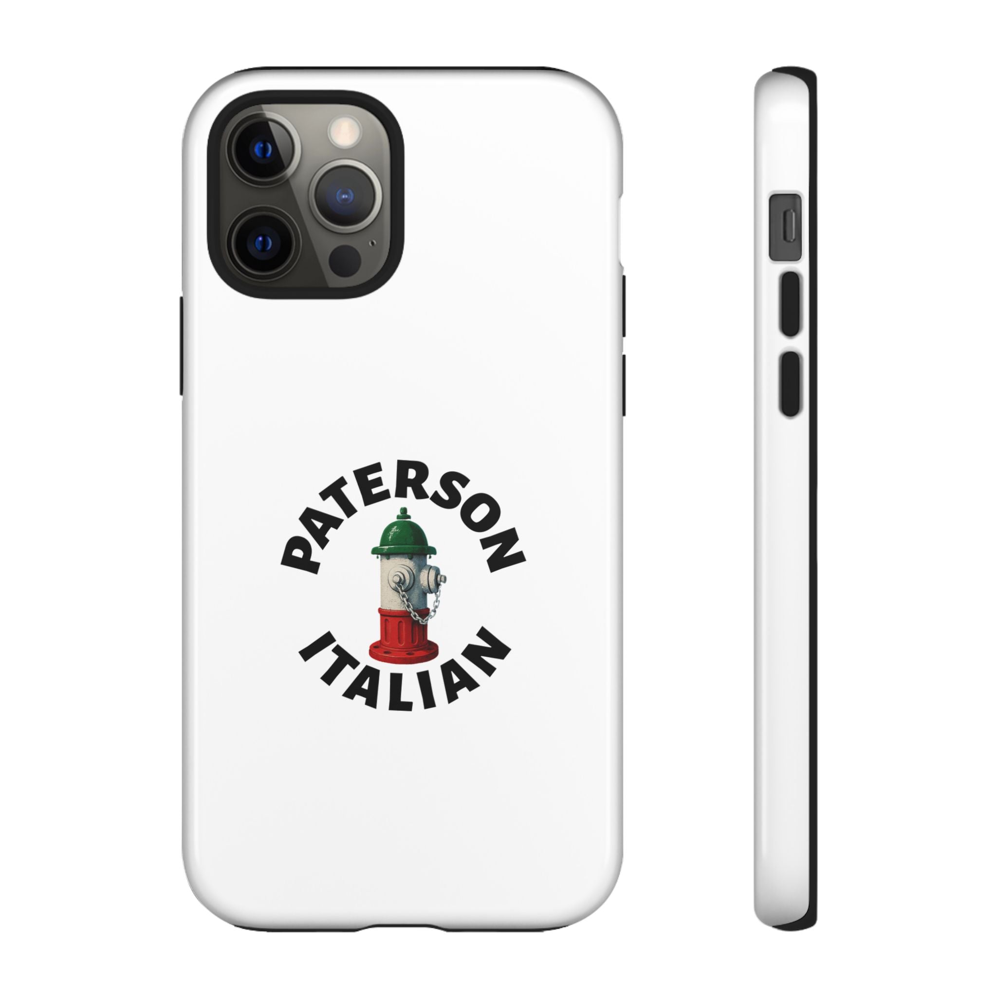 Paterson Italian White Phone Case, Urban Style Phone Cover, Tough Smartphone Case, Gift for Italian Heritage, Fun Streetwear Accessories