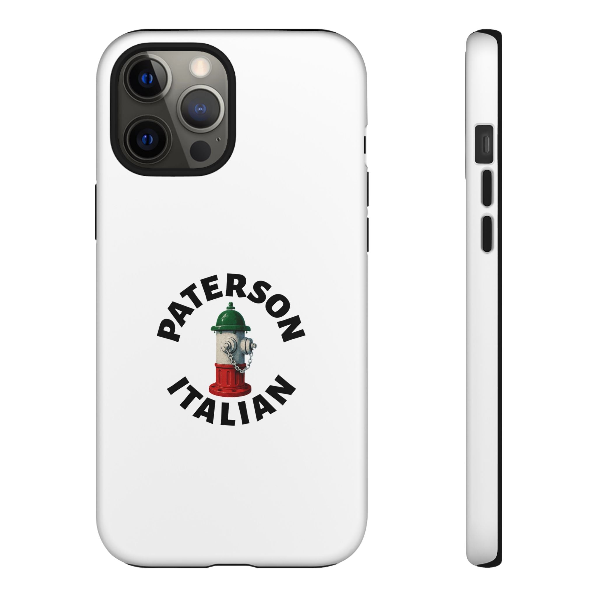 Paterson Italian White Phone Case, Urban Style Phone Cover, Tough Smartphone Case, Gift for Italian Heritage, Fun Streetwear Accessories