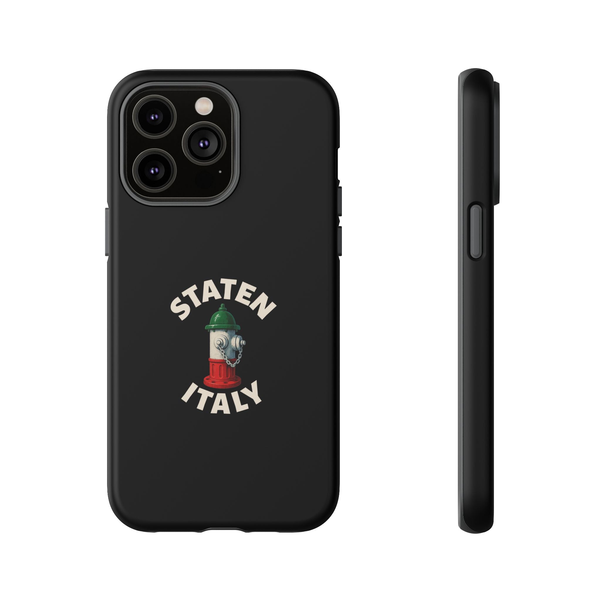 Staten Italy Black Phone Case, Tough Cases for iPhone, Gift for Italians, Stylish Phone Cover, Unique Phone Accessory