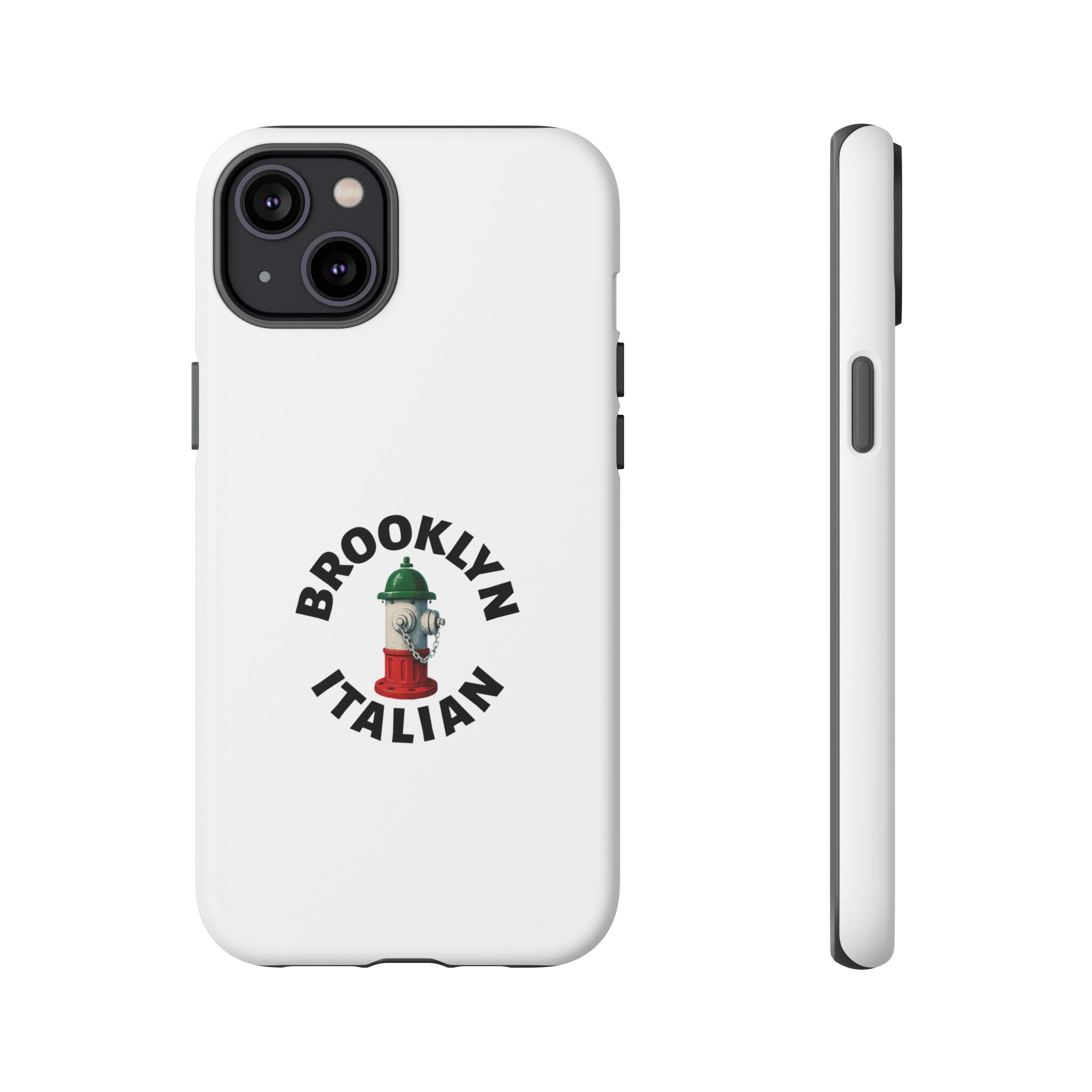 Brooklyn Italian White Phone Case, Urban Style Phone Cover, Tough Smartphone Case, Gift for Italian Heritage, Fun Streetwear Accessories