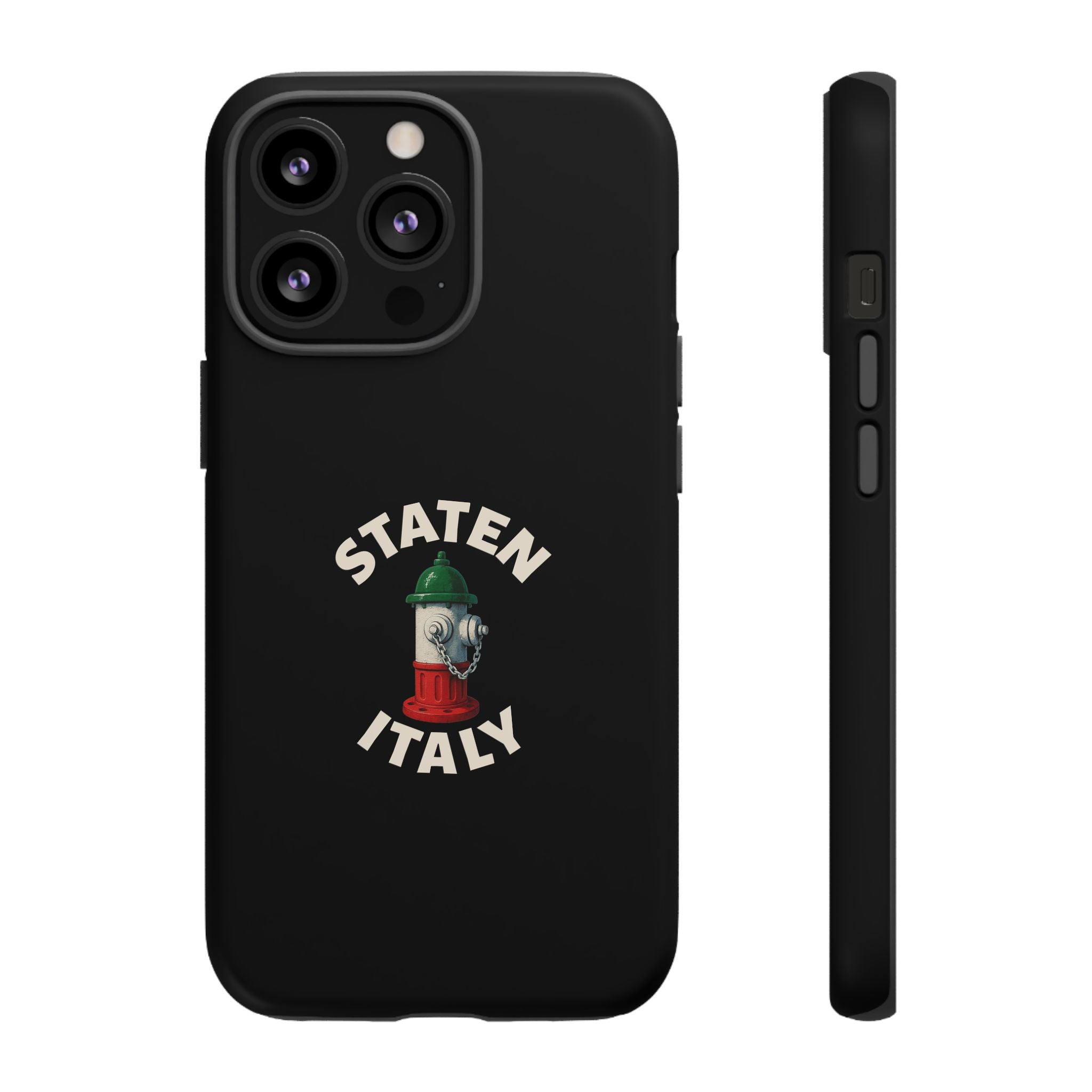 Staten Italy Black Phone Case, Tough Cases for iPhone, Gift for Italians, Stylish Phone Cover, Unique Phone Accessory