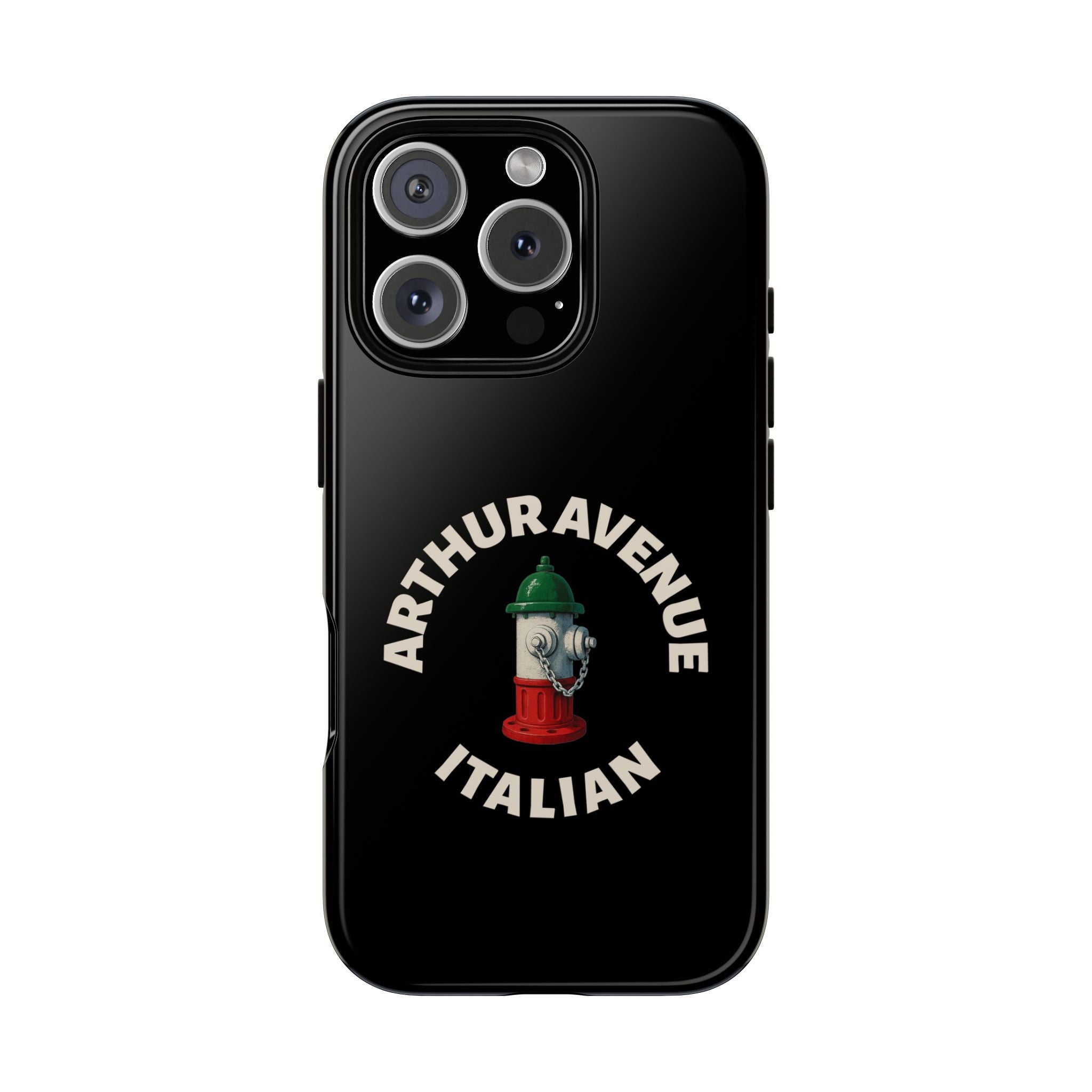 Arthur Avenue Italian Black Phone Case, Tough Cases for iPhone, Gift for Italians, Stylish Phone Cover, Unique Phone Accessory