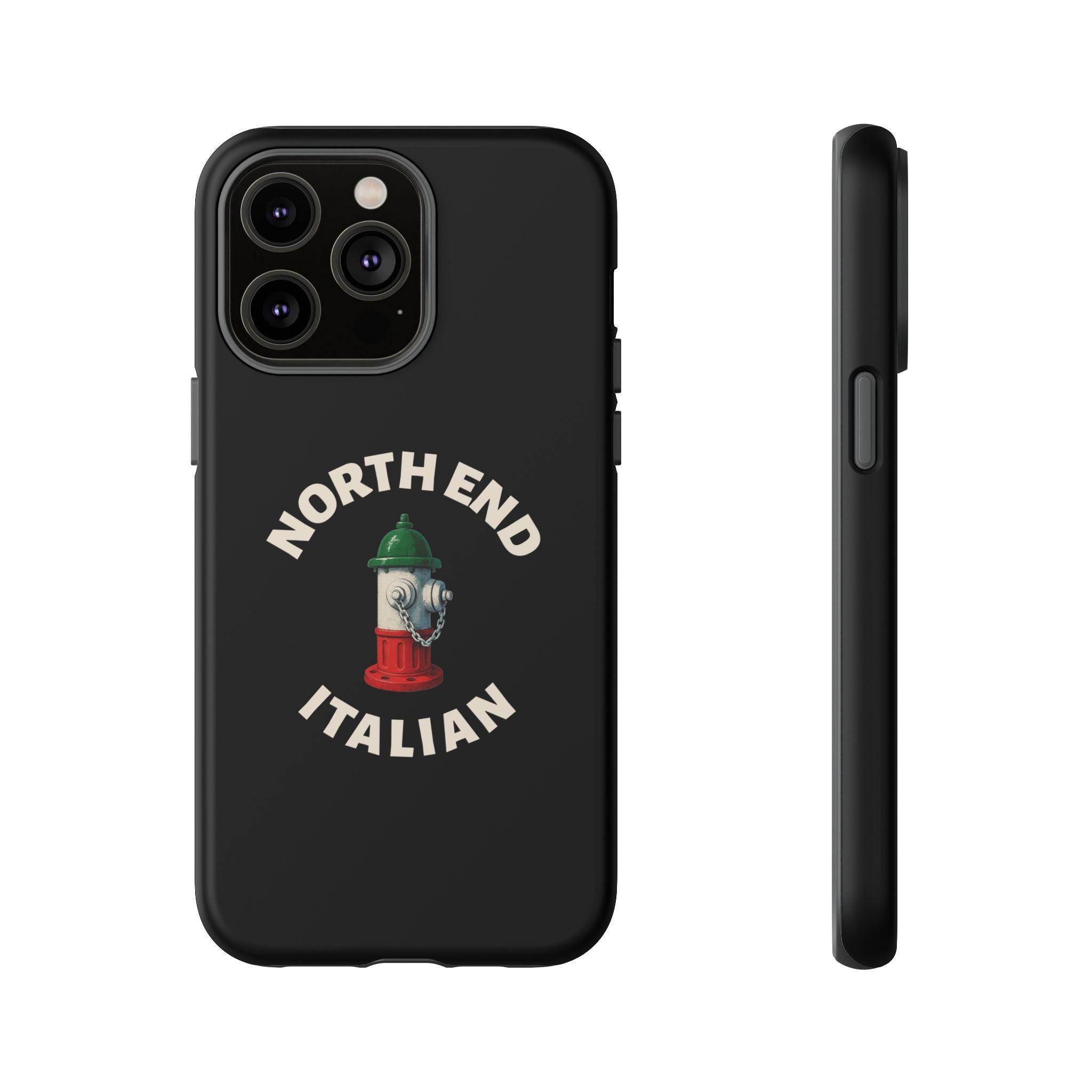 North End Italian Black Phone Case, Tough Cases for iPhone, Gift for Italians, Stylish Phone Cover, Unique Phone Accessory