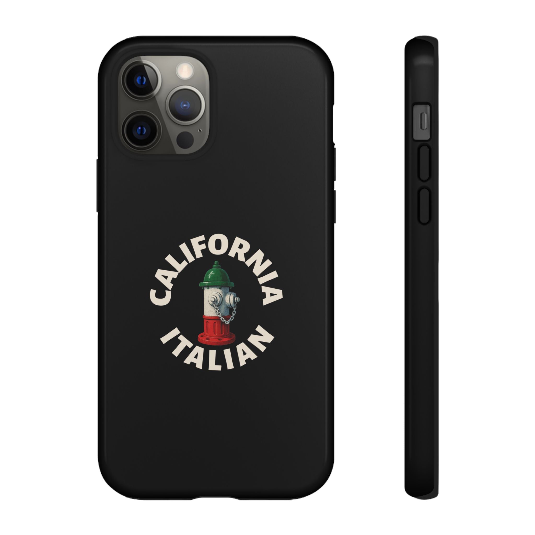 California Italian Black Phone Case, Tough Cases for iPhone, Gift for Italians, Stylish Phone Cover, Unique Phone Accessory