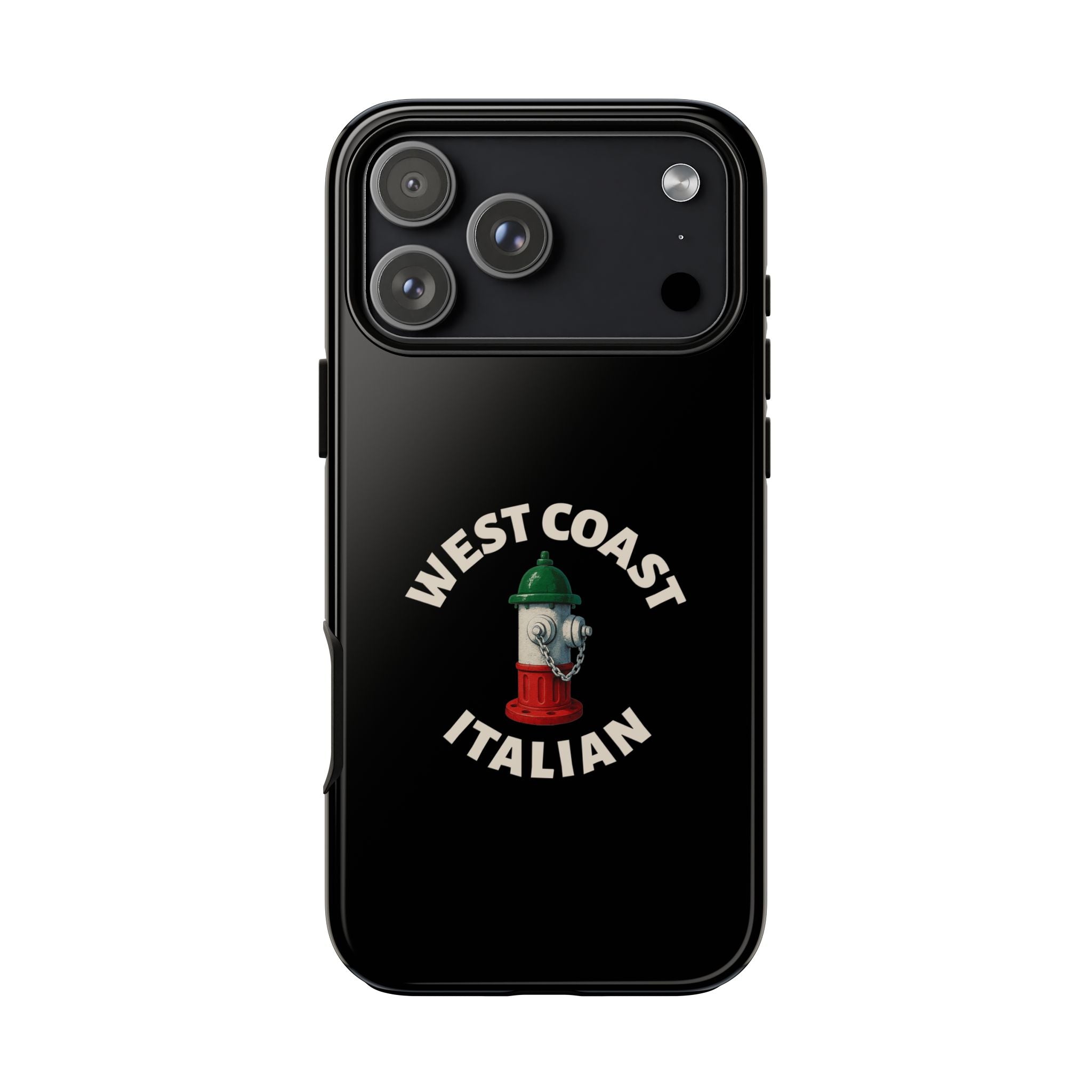 West Coast Italian Black Phone Case, Tough Cases for iPhone, Gift for Italians, Stylish Phone Cover, Unique Phone Accessory