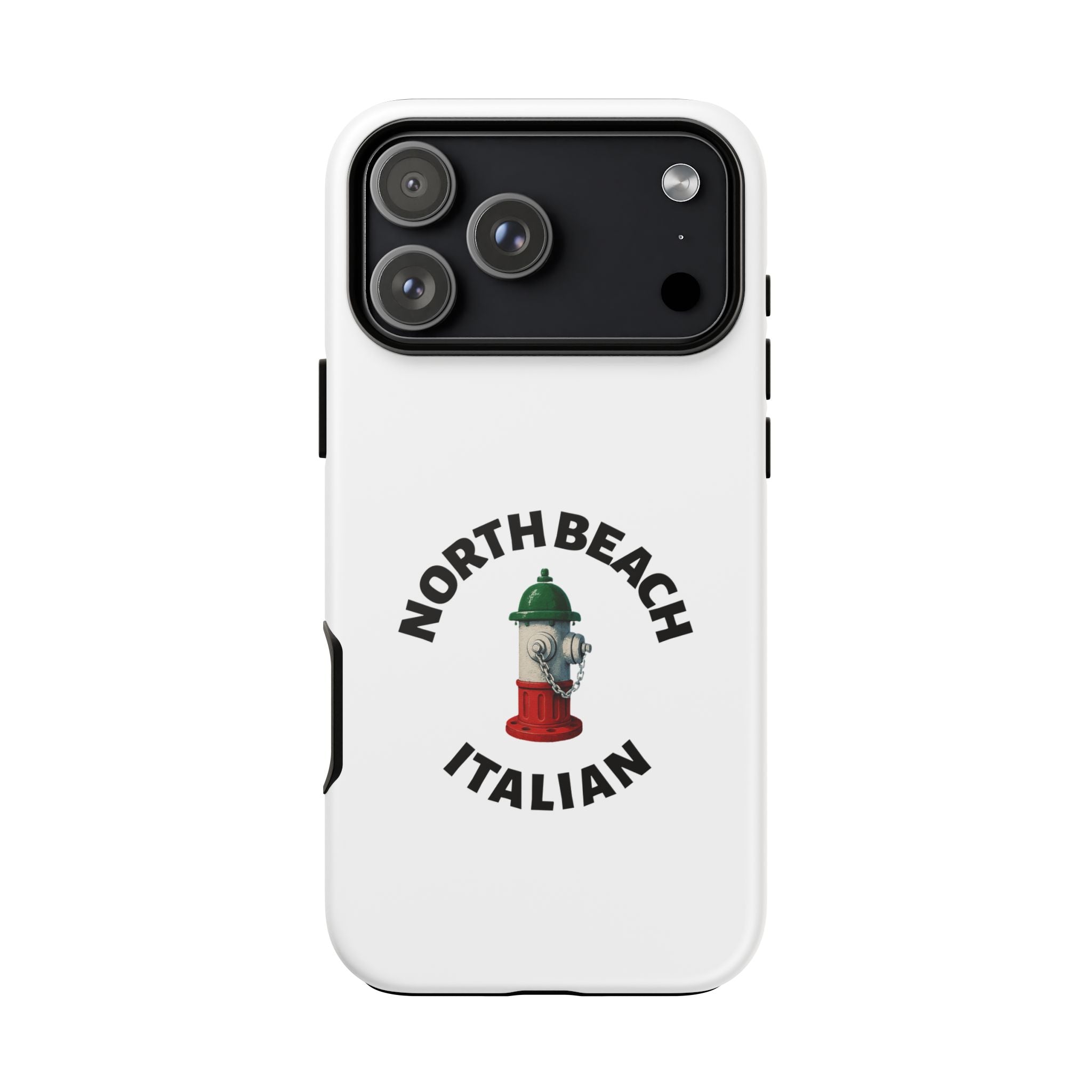 North Beach Italian White Phone Case, Urban Style Phone Cover, Tough Smartphone Case, Gift for Italian Heritage, Fun Streetwear Accessories