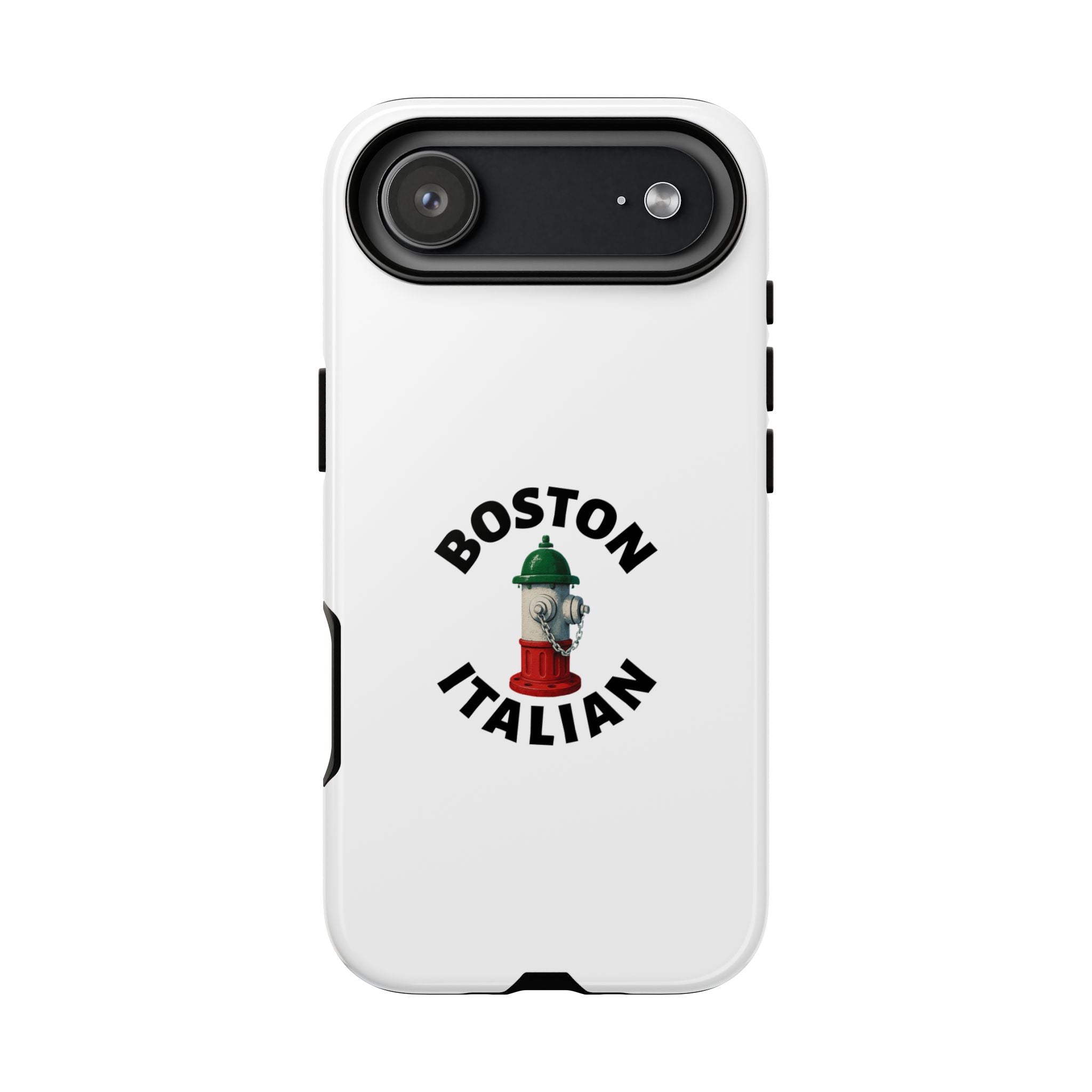 Boston Italian White Phone Case, Urban Style Phone Cover, Tough Smartphone Case, Gift for Italian Heritage, Fun Streetwear Accessories