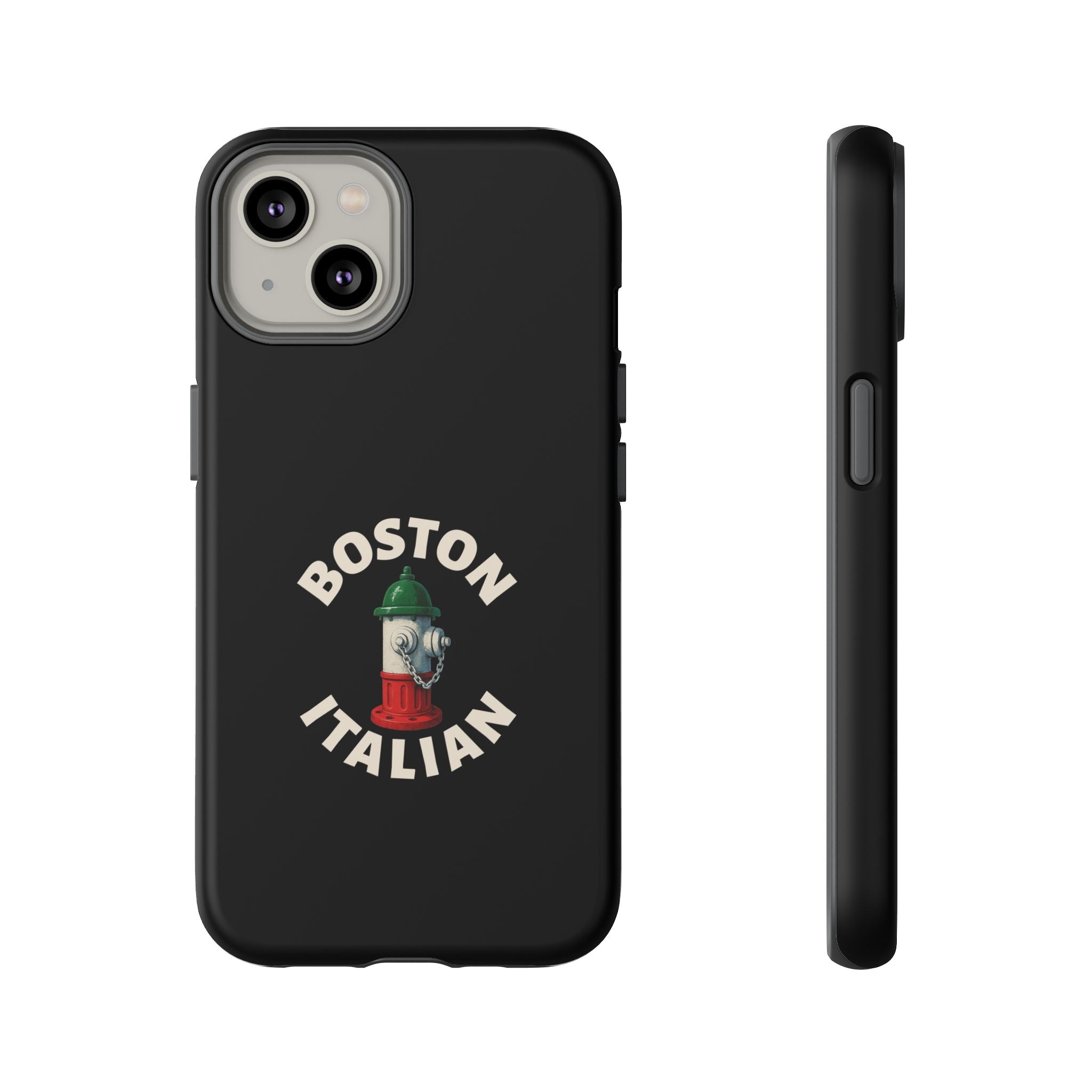 Boston Italian Black Phone Case, Tough Cases for iPhone, Gift for Italians, Stylish Phone Cover, Unique Phone Accessory
