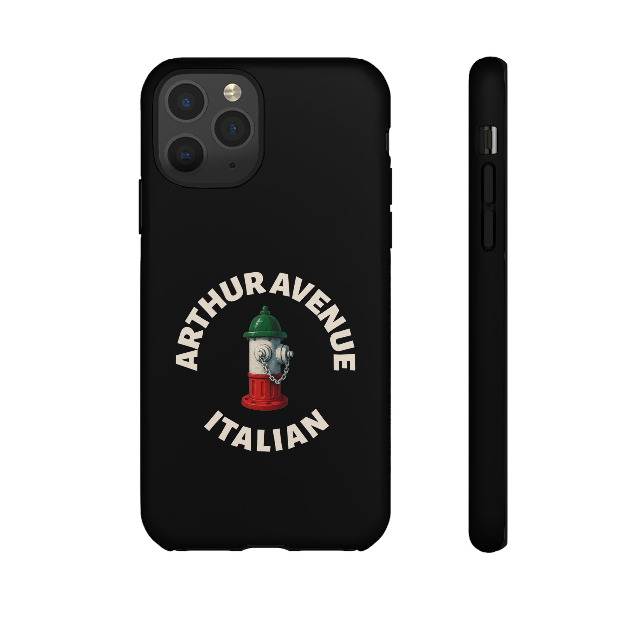 Arthur Avenue Italian Black Phone Case, Tough Cases for iPhone, Gift for Italians, Stylish Phone Cover, Unique Phone Accessory