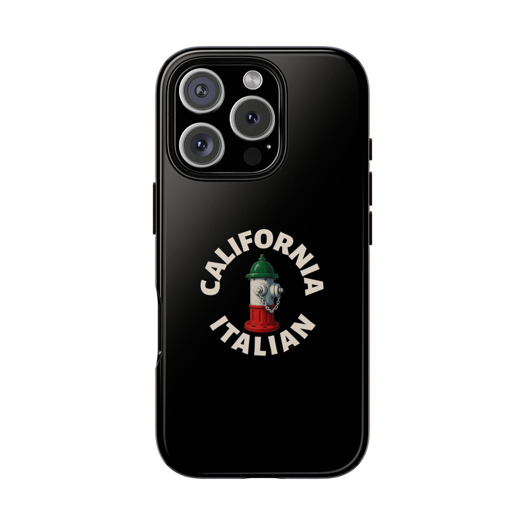 California Italian Black Phone Case, Tough Cases for iPhone, Gift for Italians, Stylish Phone Cover, Unique Phone Accessory