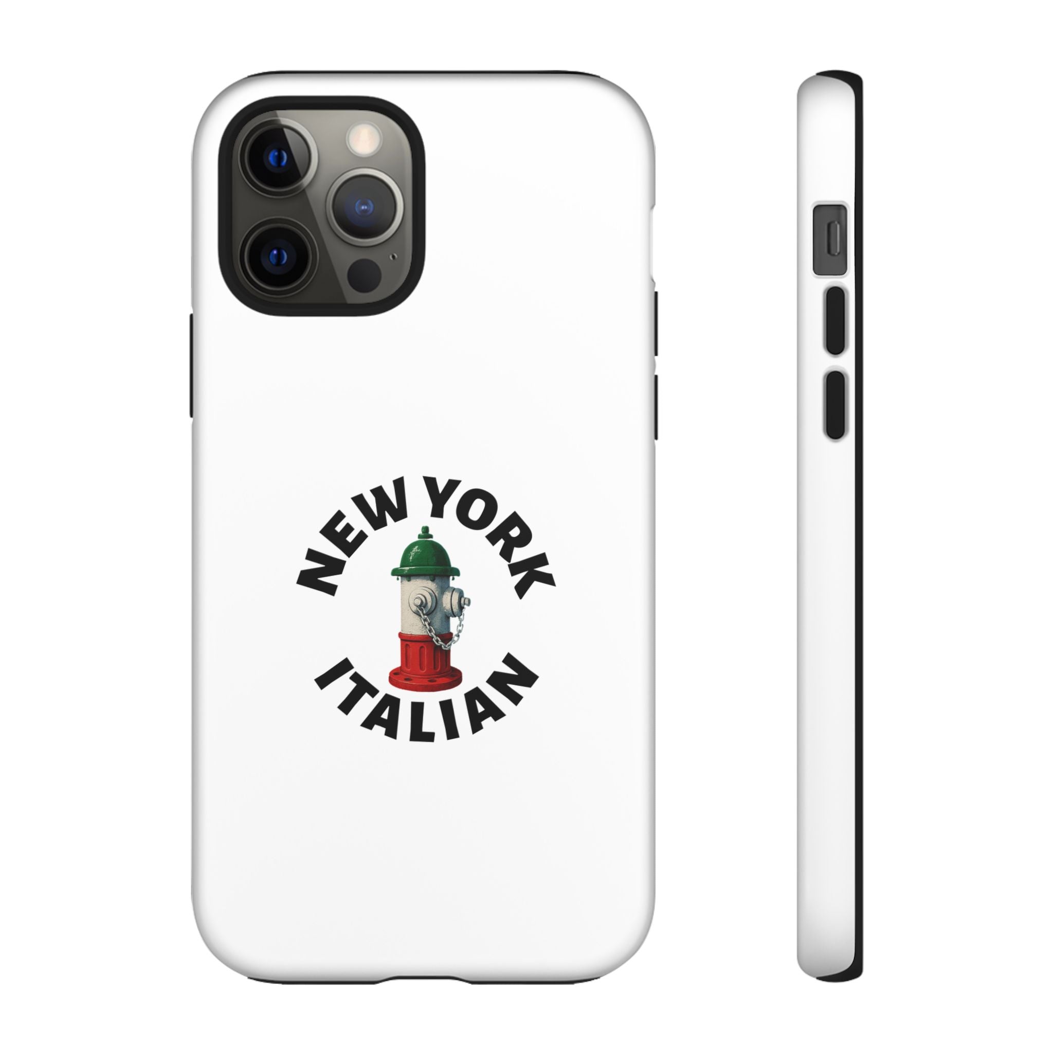 New York Italian White Phone Case, Urban Style Phone Cover, Tough Smartphone Case, Gift for Italian Heritage, Fun Streetwear Accessories