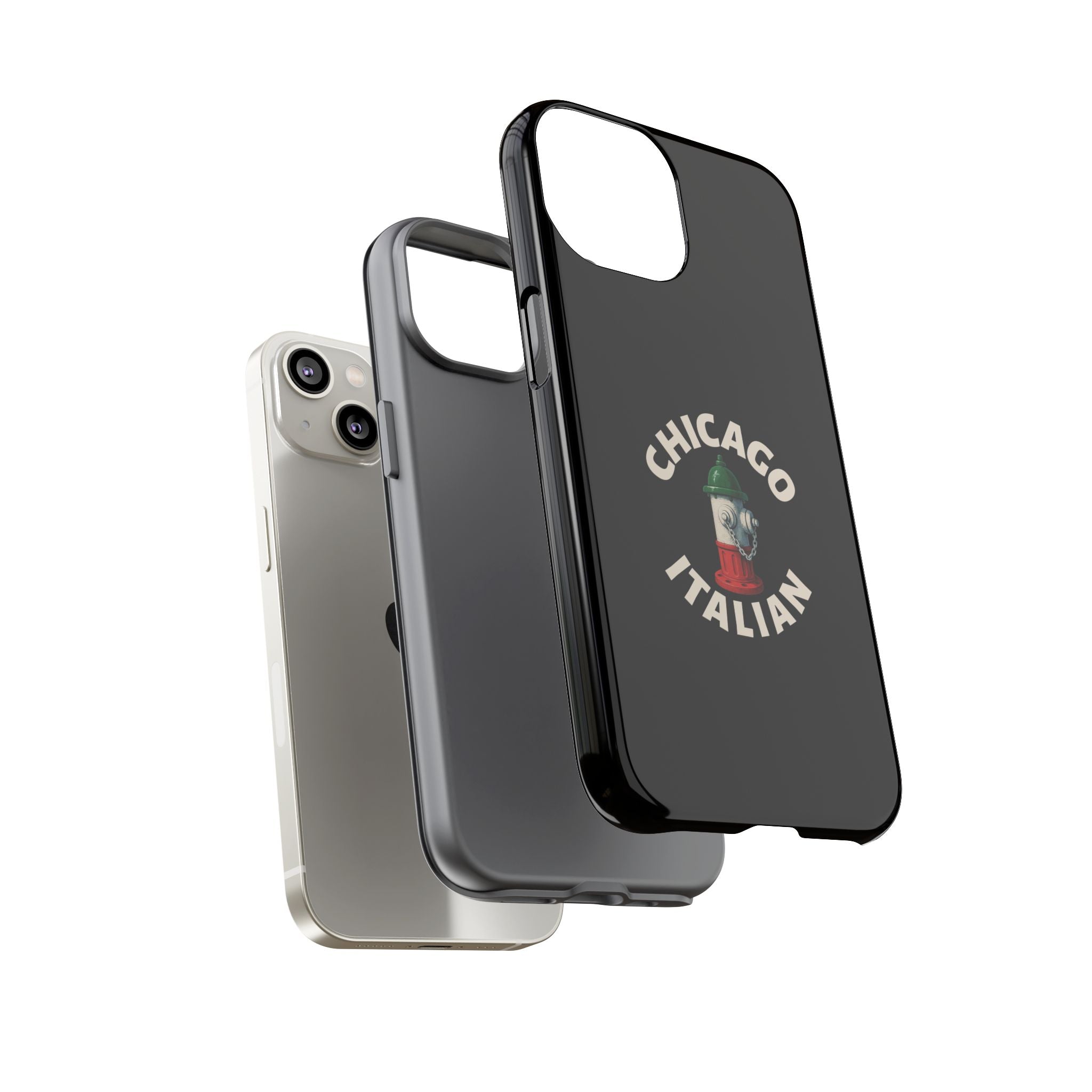 Chicago Italian Black Phone Case, Tough Cases for iPhone, Gift for Italians, Stylish Phone Cover, Unique Phone Accessory