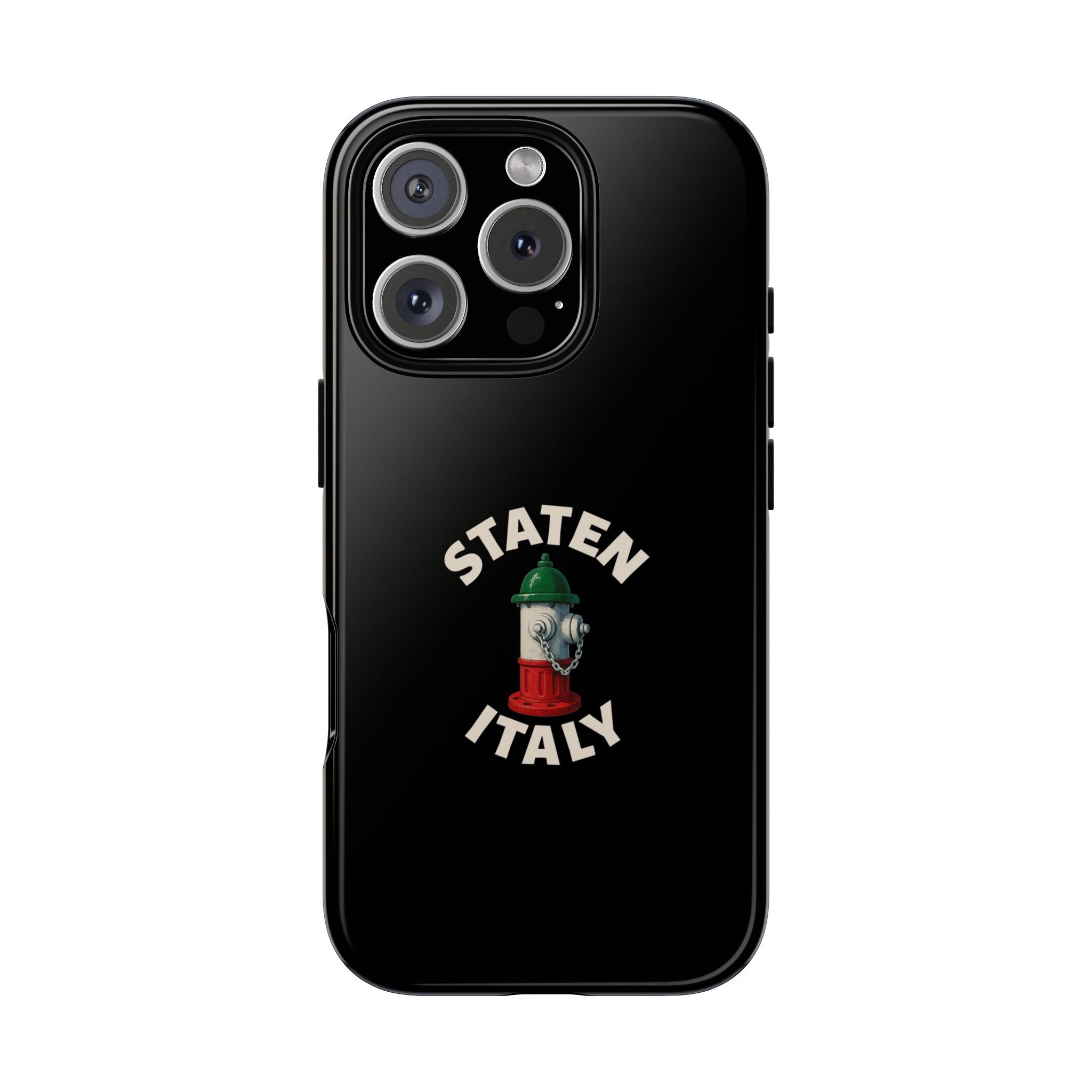Staten Italy Black Phone Case, Tough Cases for iPhone, Gift for Italians, Stylish Phone Cover, Unique Phone Accessory