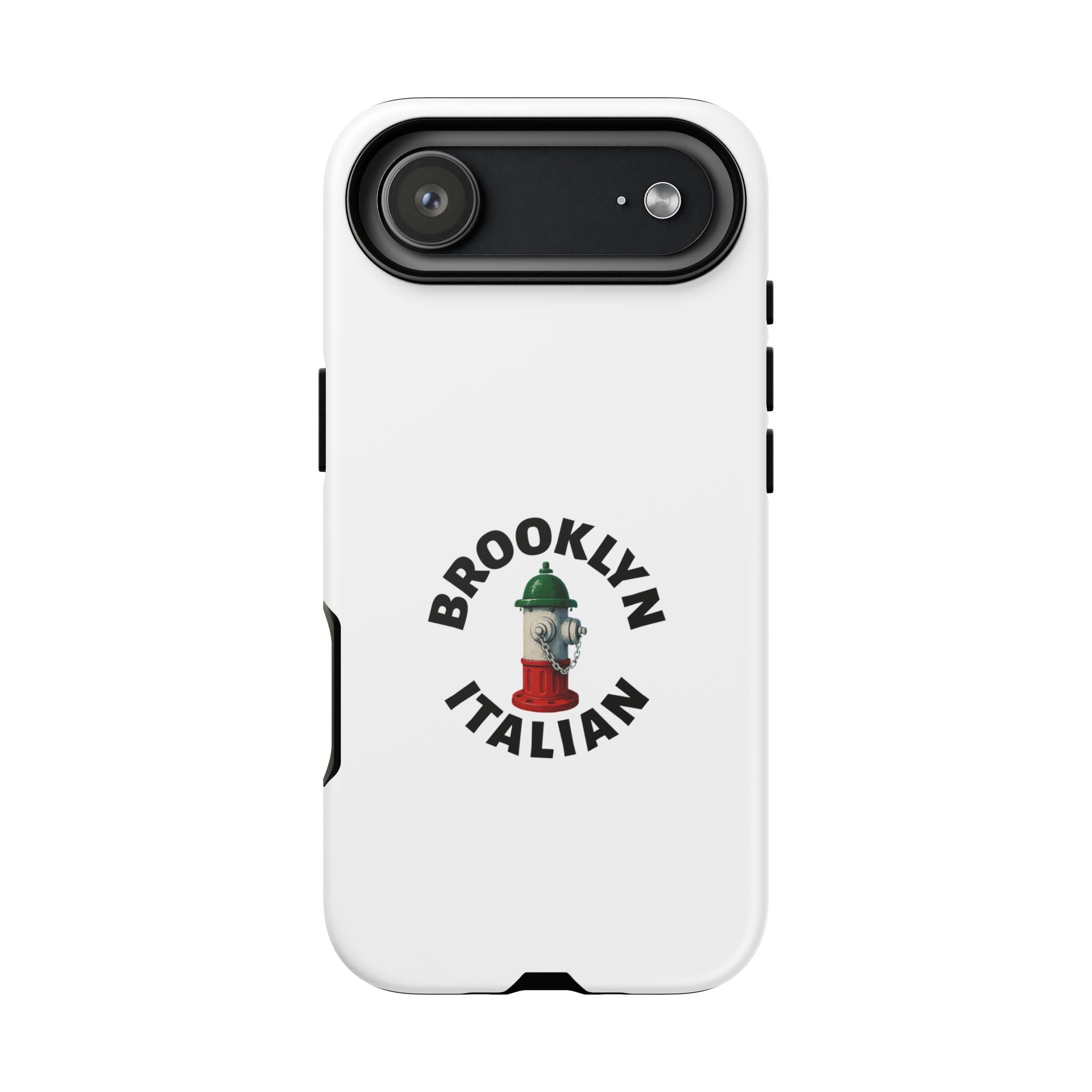 Brooklyn Italian White Phone Case, Urban Style Phone Cover, Tough Smartphone Case, Gift for Italian Heritage, Fun Streetwear Accessories