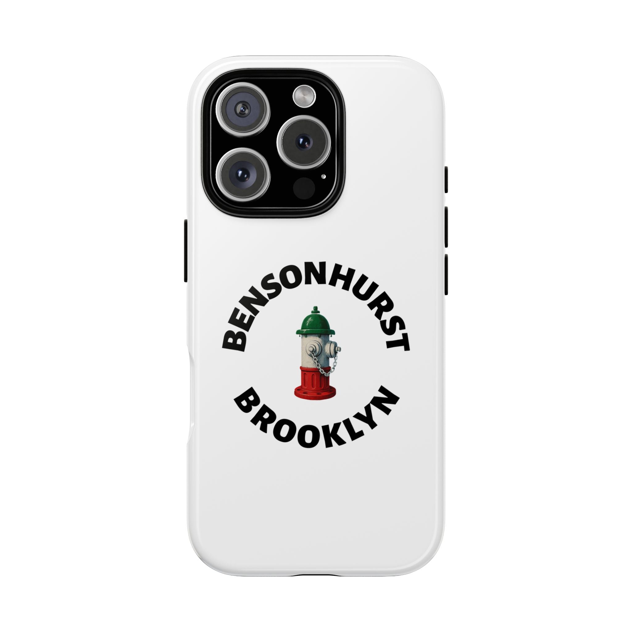 Bensonhurst Brooklyn White Phone Case, Urban Style Phone Cover, Tough Smartphone Case, Gift for Italian Heritage, Fun Streetwear Accessories