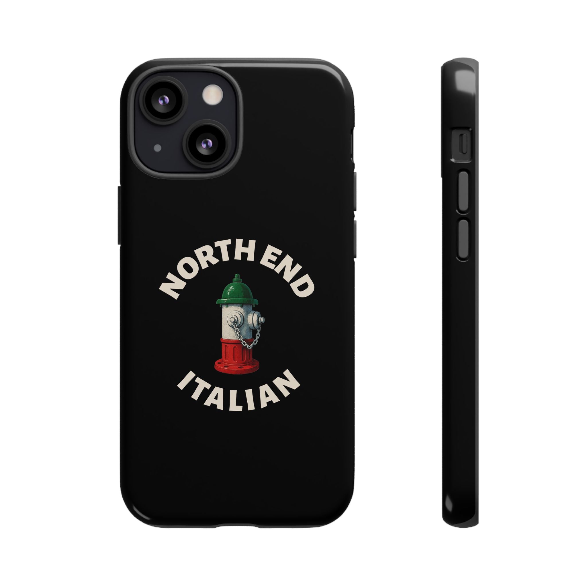 North End Italian Black Phone Case, Tough Cases for iPhone, Gift for Italians, Stylish Phone Cover, Unique Phone Accessory