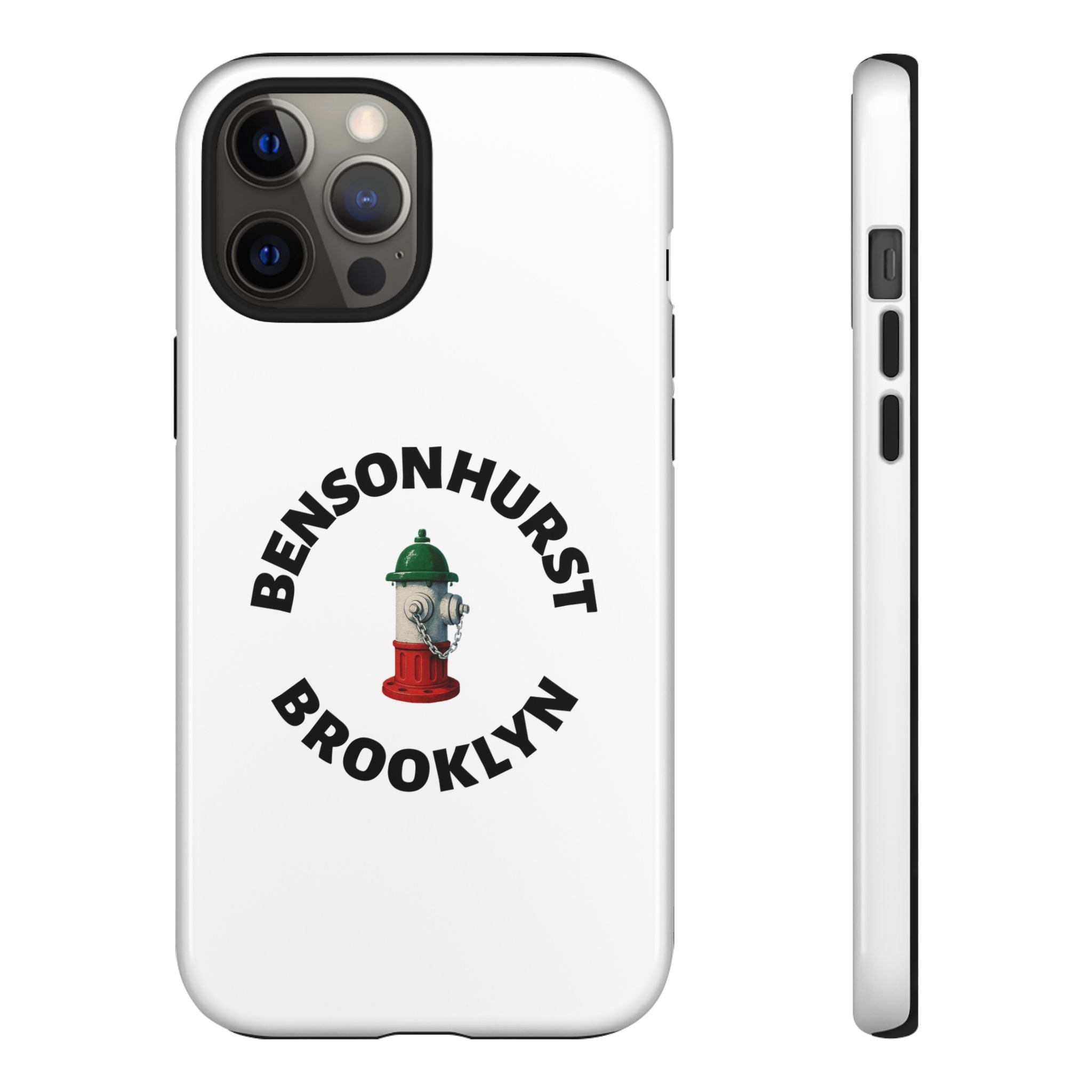 Bensonhurst Brooklyn White Phone Case, Urban Style Phone Cover, Tough Smartphone Case, Gift for Italian Heritage, Fun Streetwear Accessories