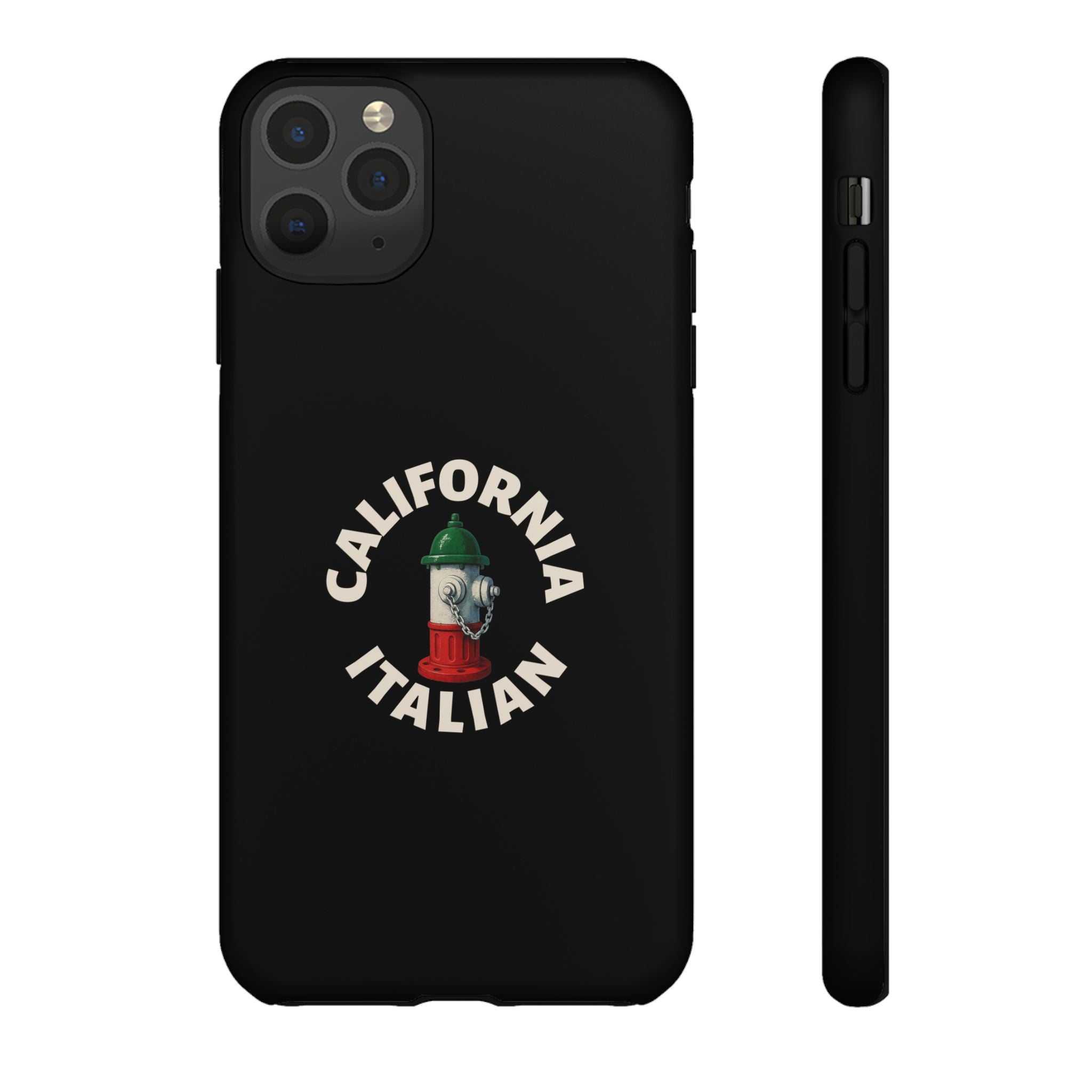 California Italian Black Phone Case, Tough Cases for iPhone, Gift for Italians, Stylish Phone Cover, Unique Phone Accessory