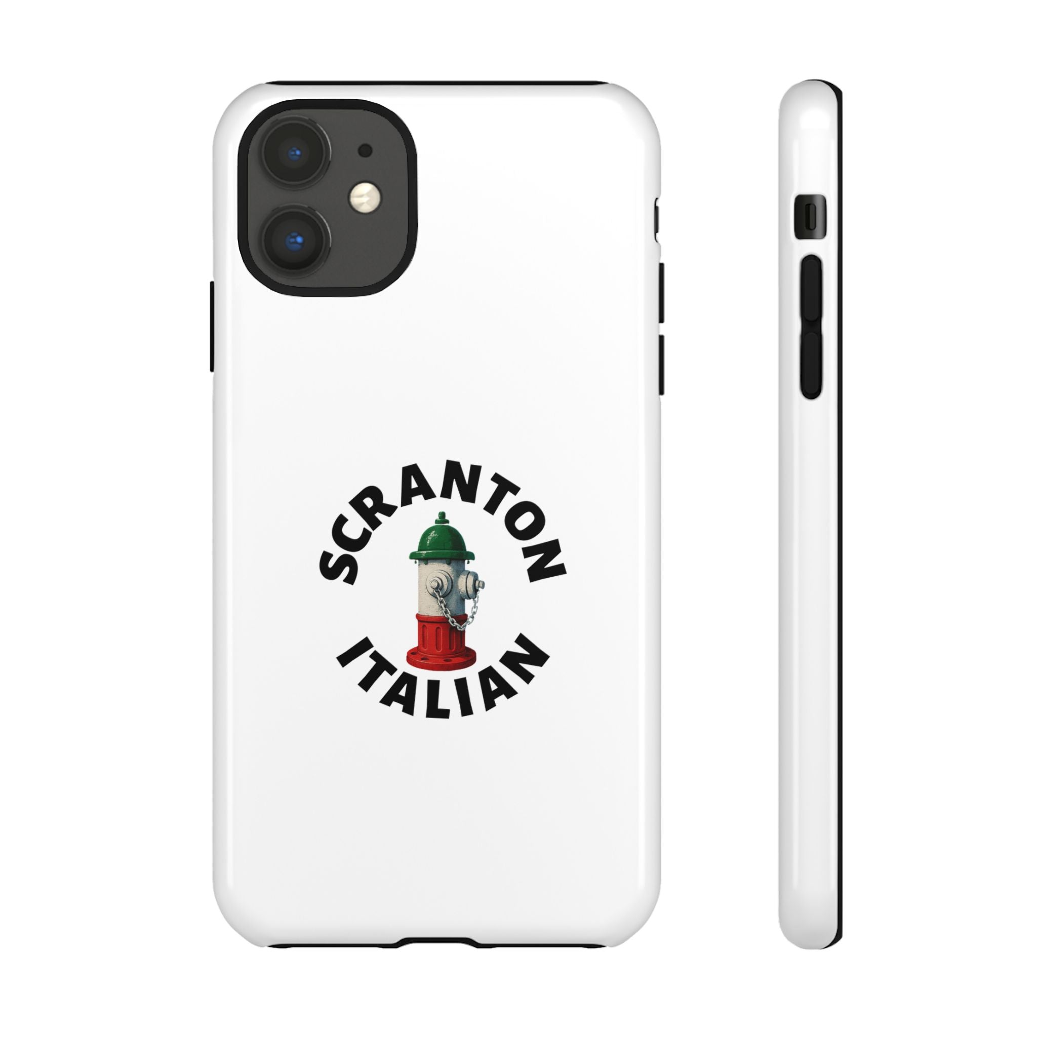 Scranton Italian White Phone Case, Urban Style Phone Cover, Tough Smartphone Case, Gift for Italian Heritage, Fun Streetwear Accessories