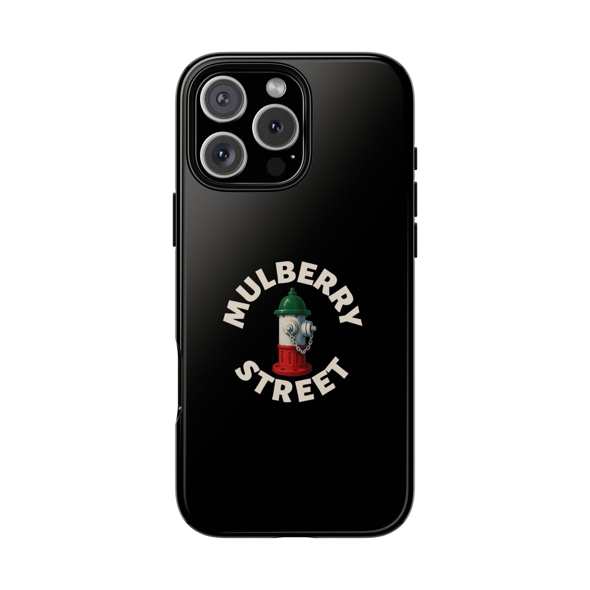 Mulberry Street Black Phone Case, Tough Cases for iPhone, Gift for Italians, Stylish Phone Cover, Unique Phone Accessory