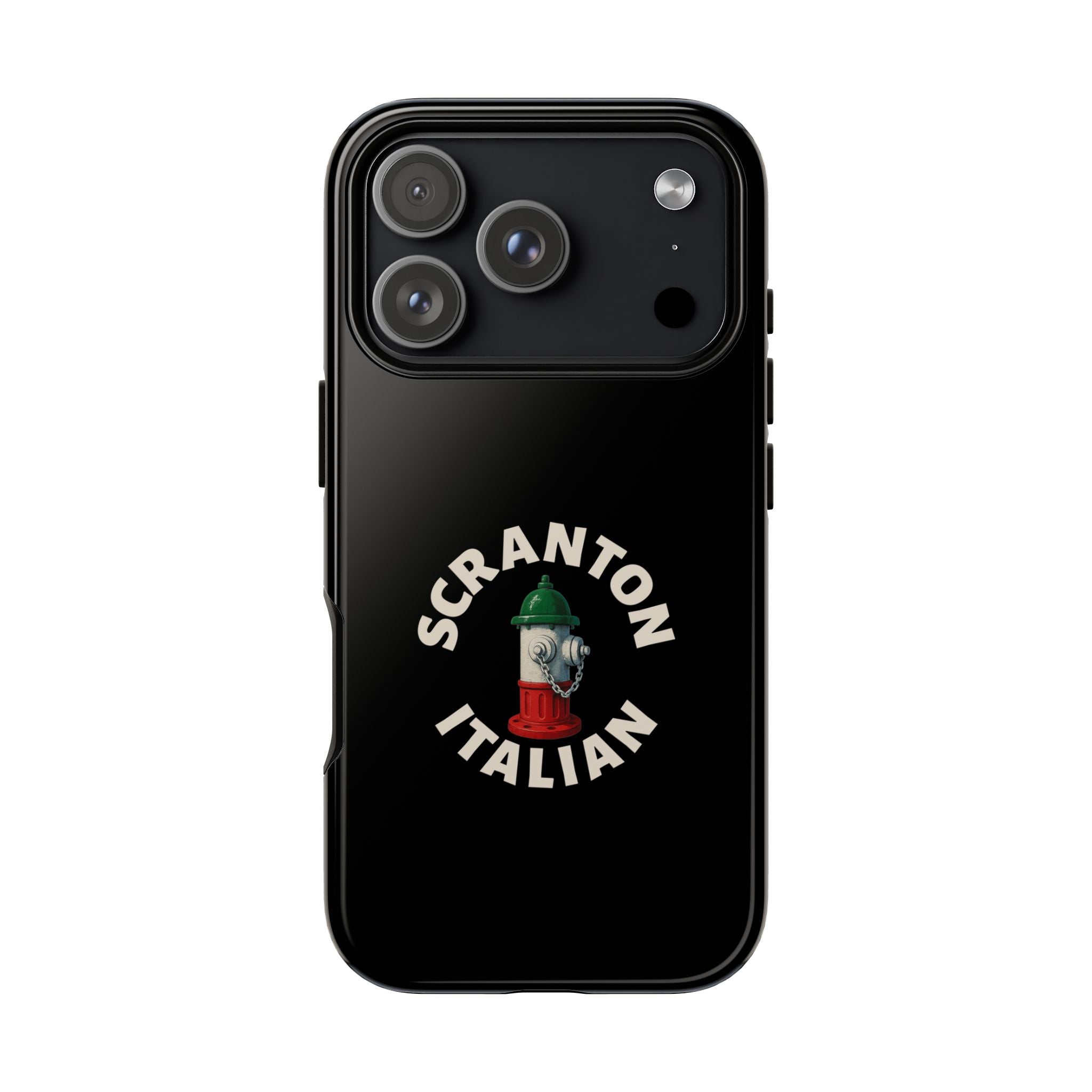Scranton Italian Black Phone Case, Tough Cases for iPhone, Gift for Italians, Stylish Phone Cover, Unique Phone Accessory