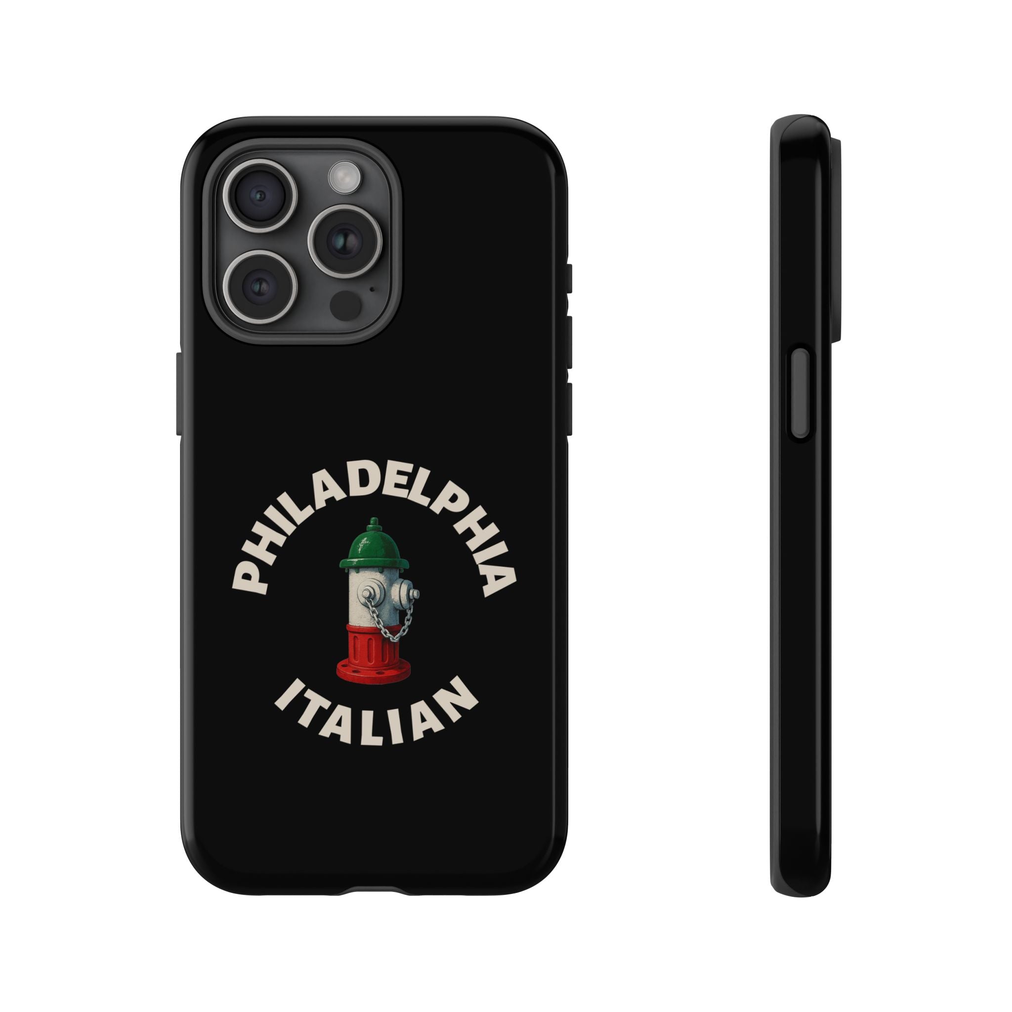 Philadelphia Italian Black Phone Case, Tough Cases for iPhone, Gift for Italians, Stylish Phone Cover, Unique Phone Accessory