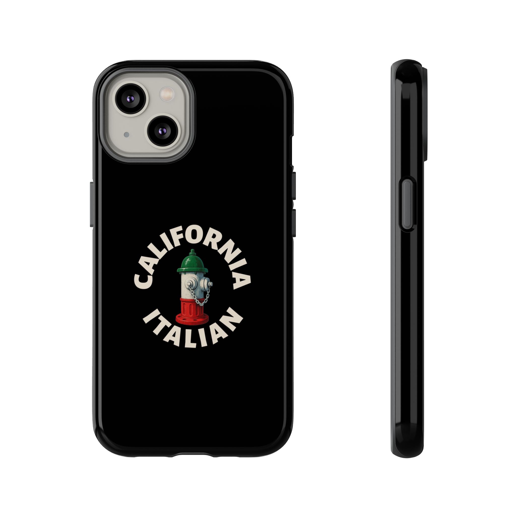 California Italian Black Phone Case, Tough Cases for iPhone, Gift for Italians, Stylish Phone Cover, Unique Phone Accessory