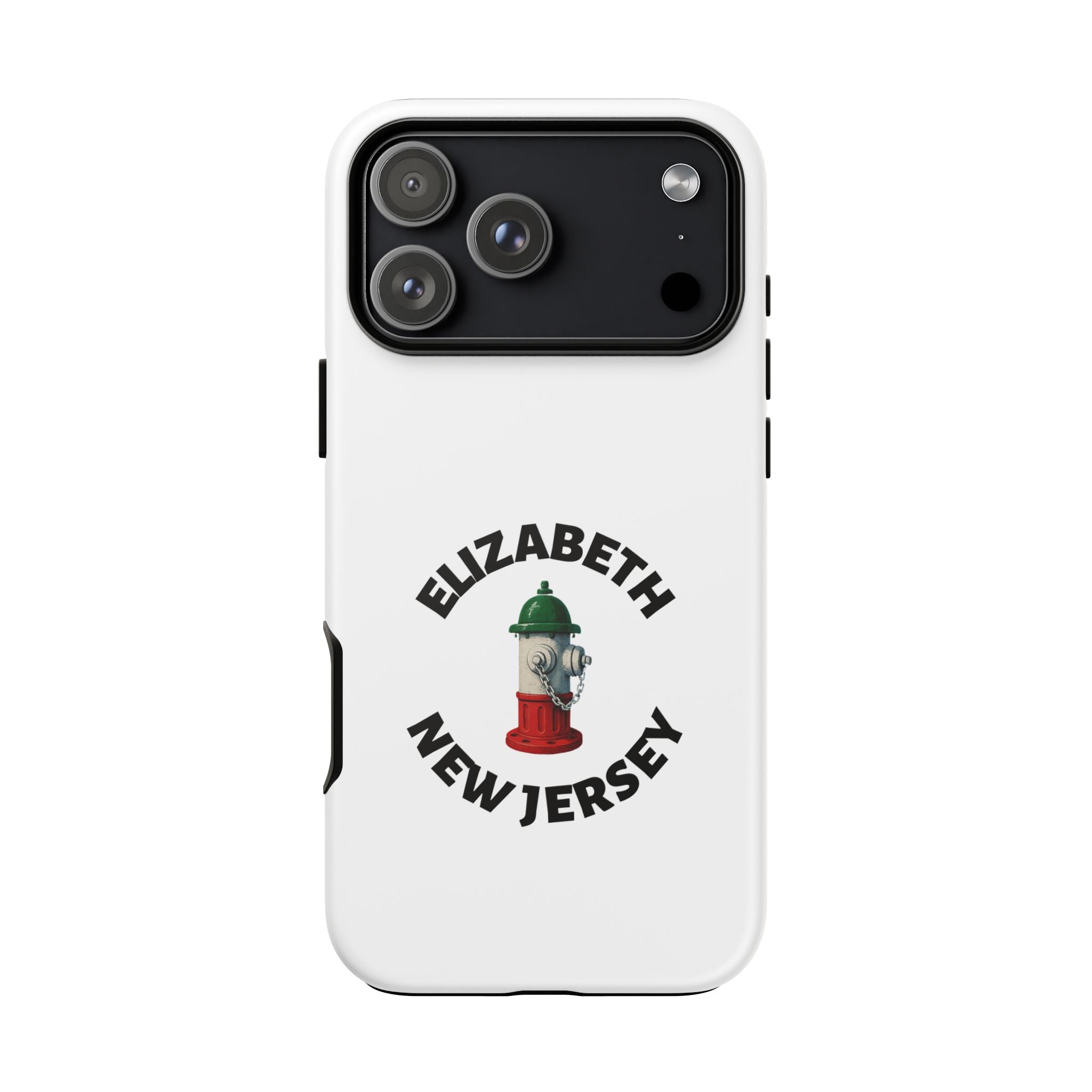 Elizabeth New Jersey White Phone Case, Urban Style Phone Cover, Tough Smartphone Case, Gift for Italian Heritage, Fun Streetwear Accessories