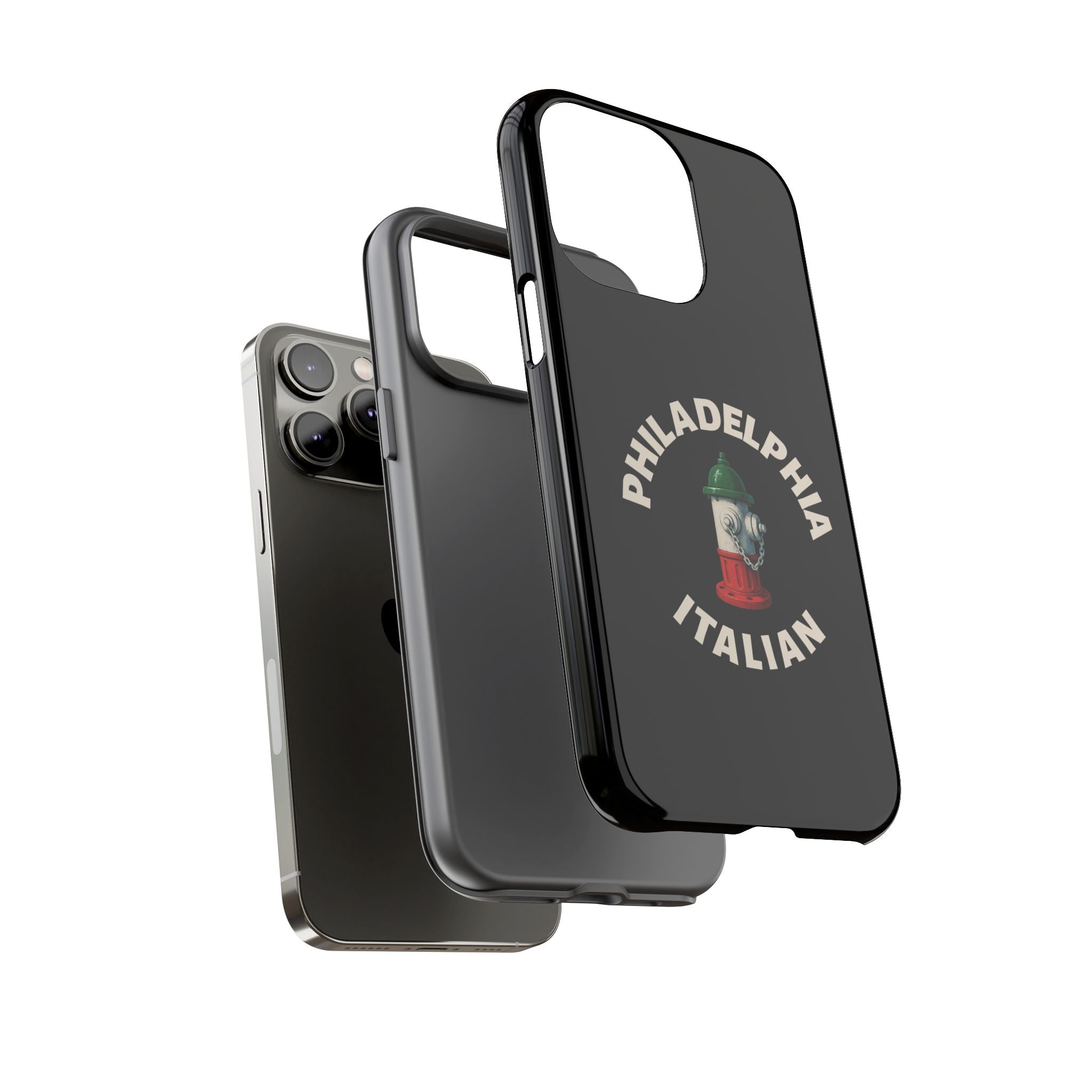 Philadelphia Italian Black Phone Case, Tough Cases for iPhone, Gift for Italians, Stylish Phone Cover, Unique Phone Accessory