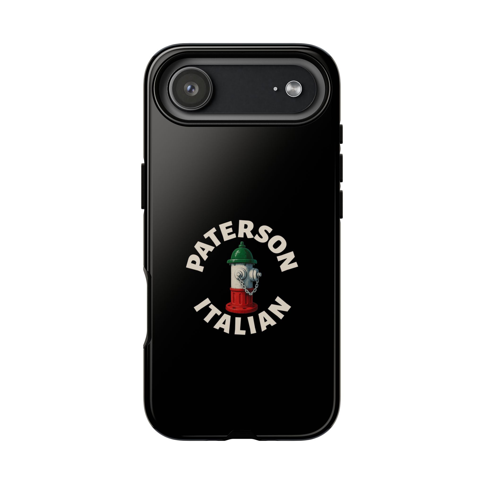 Paterson Italian Black Phone Case, Tough Cases for iPhone, Gift for Italians, Stylish Phone Cover, Unique Phone Accessory