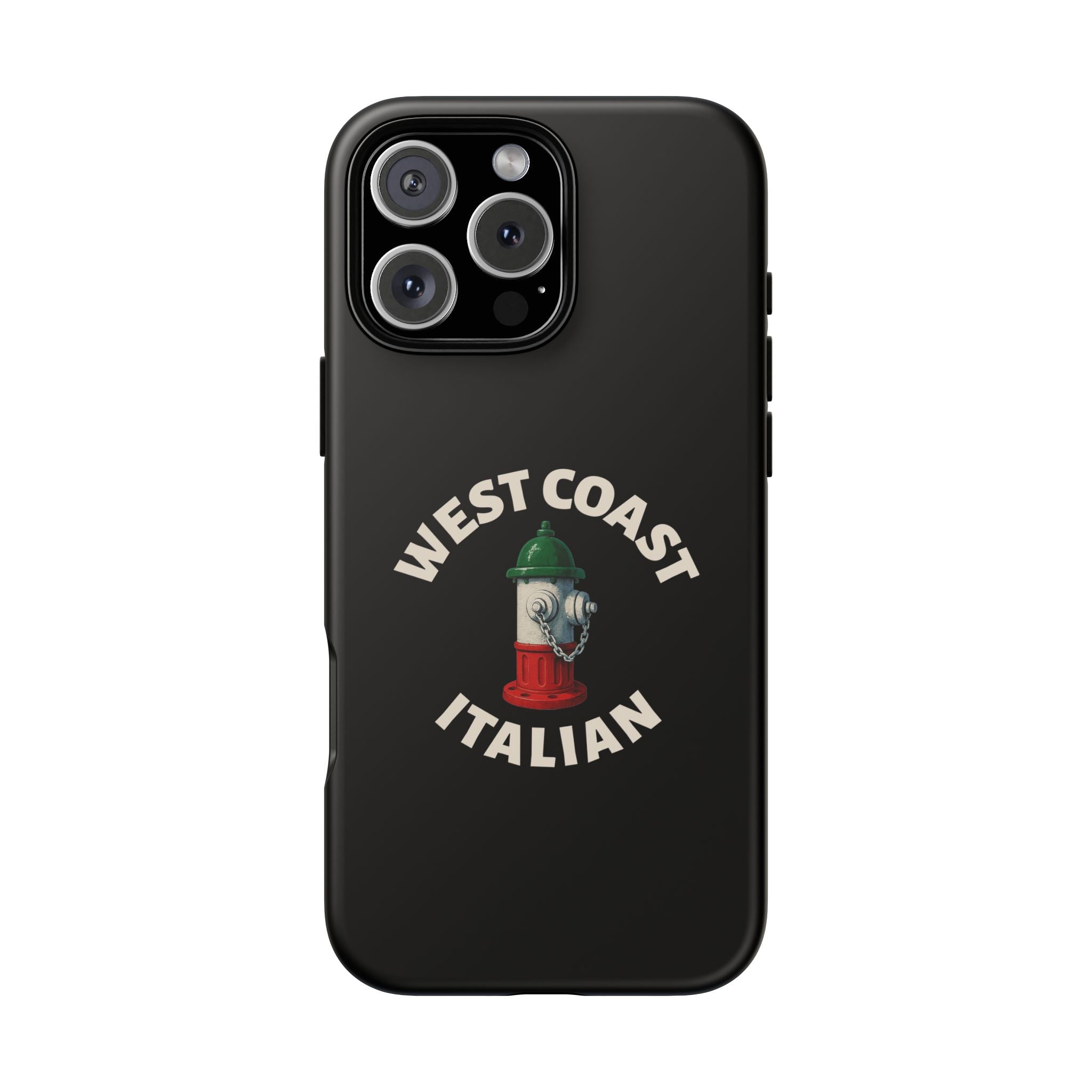 West Coast Italian Black Phone Case, Tough Cases for iPhone, Gift for Italians, Stylish Phone Cover, Unique Phone Accessory