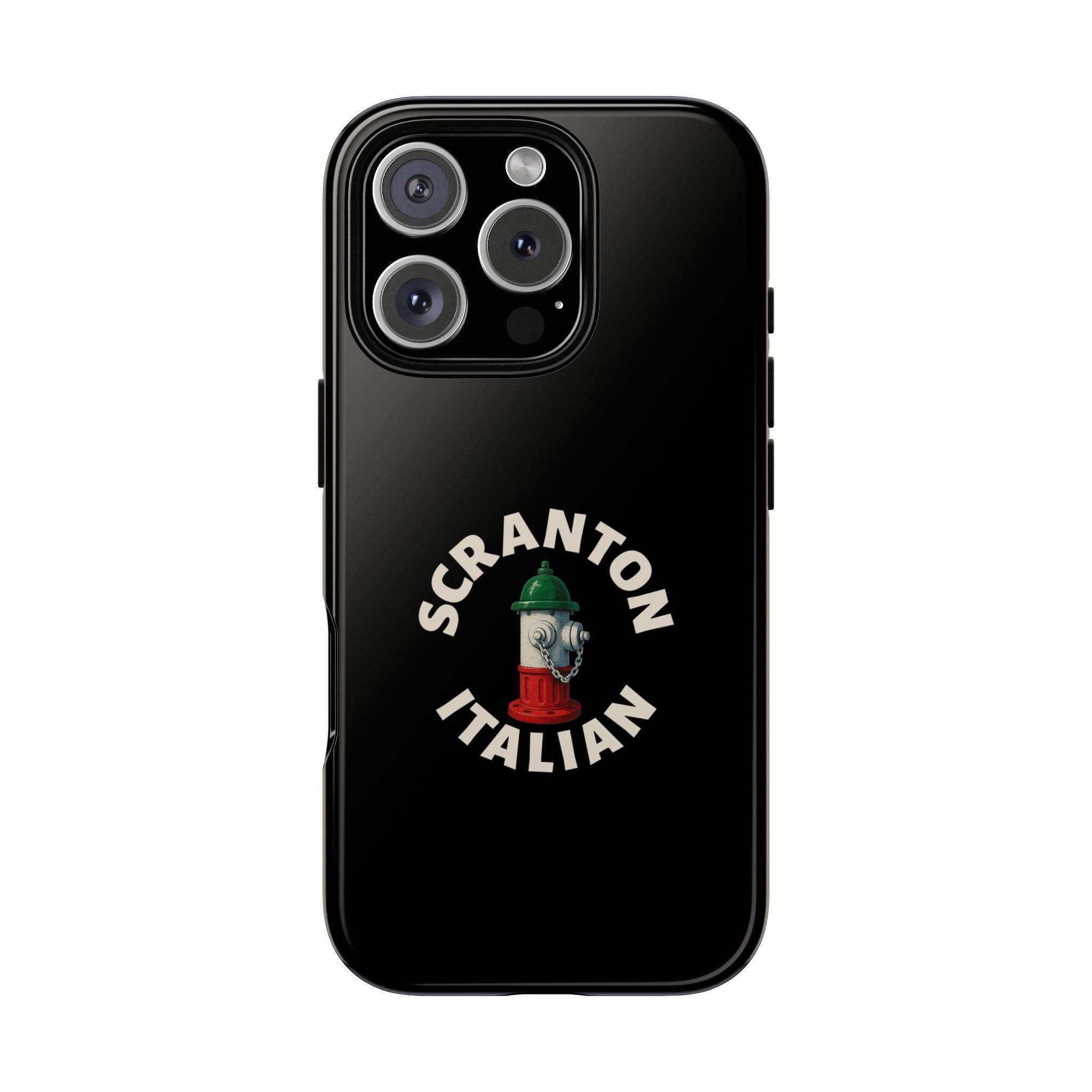 Scranton Italian Black Phone Case, Tough Cases for iPhone, Gift for Italians, Stylish Phone Cover, Unique Phone Accessory