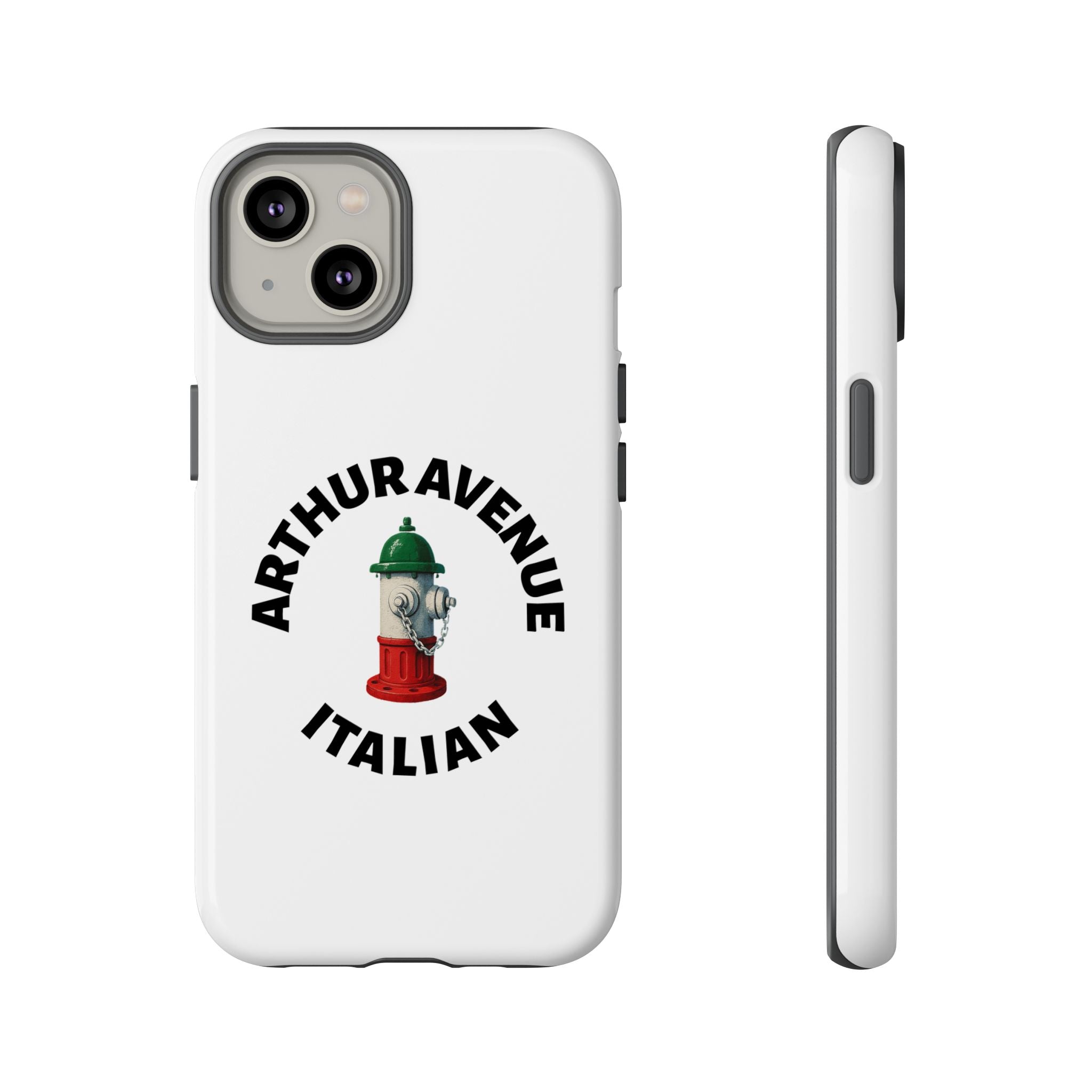 Arthur Avenue Italian White Phone Case, Urban Style Phone Cover, Tough Smartphone Case, Gift for Italian Heritage, Fun Streetwear Accessories