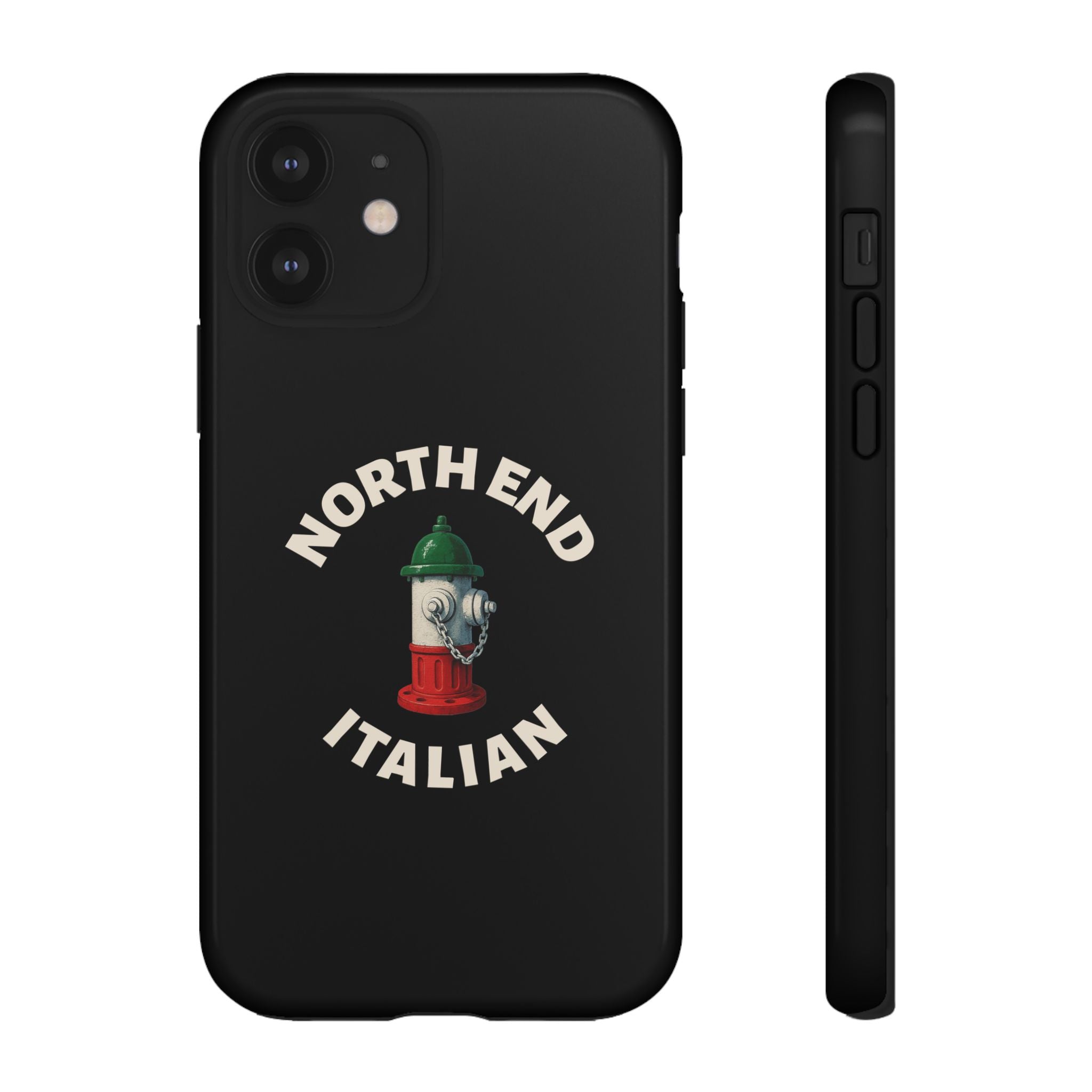 North End Italian Black Phone Case, Tough Cases for iPhone, Gift for Italians, Stylish Phone Cover, Unique Phone Accessory