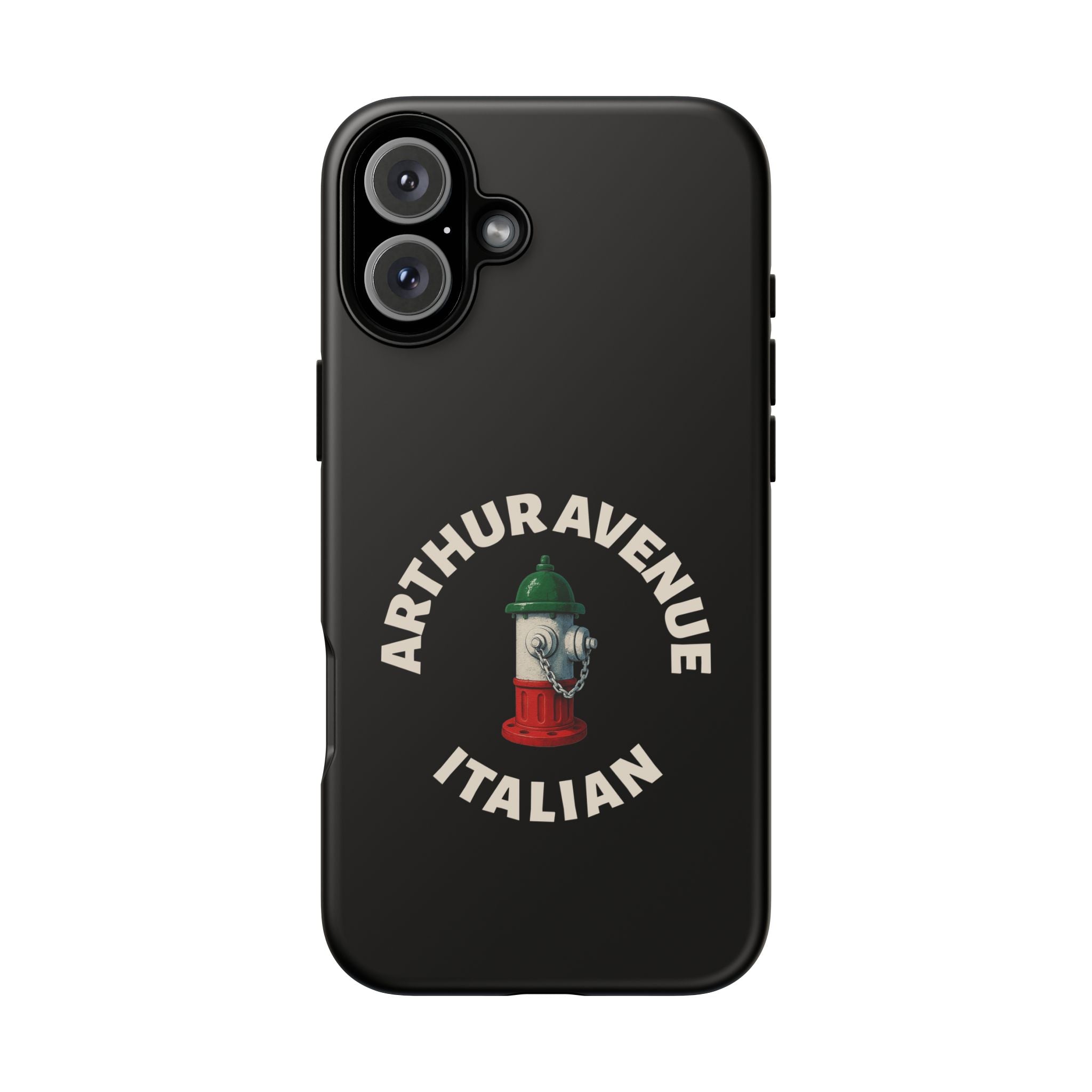 Arthur Avenue Italian Black Phone Case, Tough Cases for iPhone, Gift for Italians, Stylish Phone Cover, Unique Phone Accessory